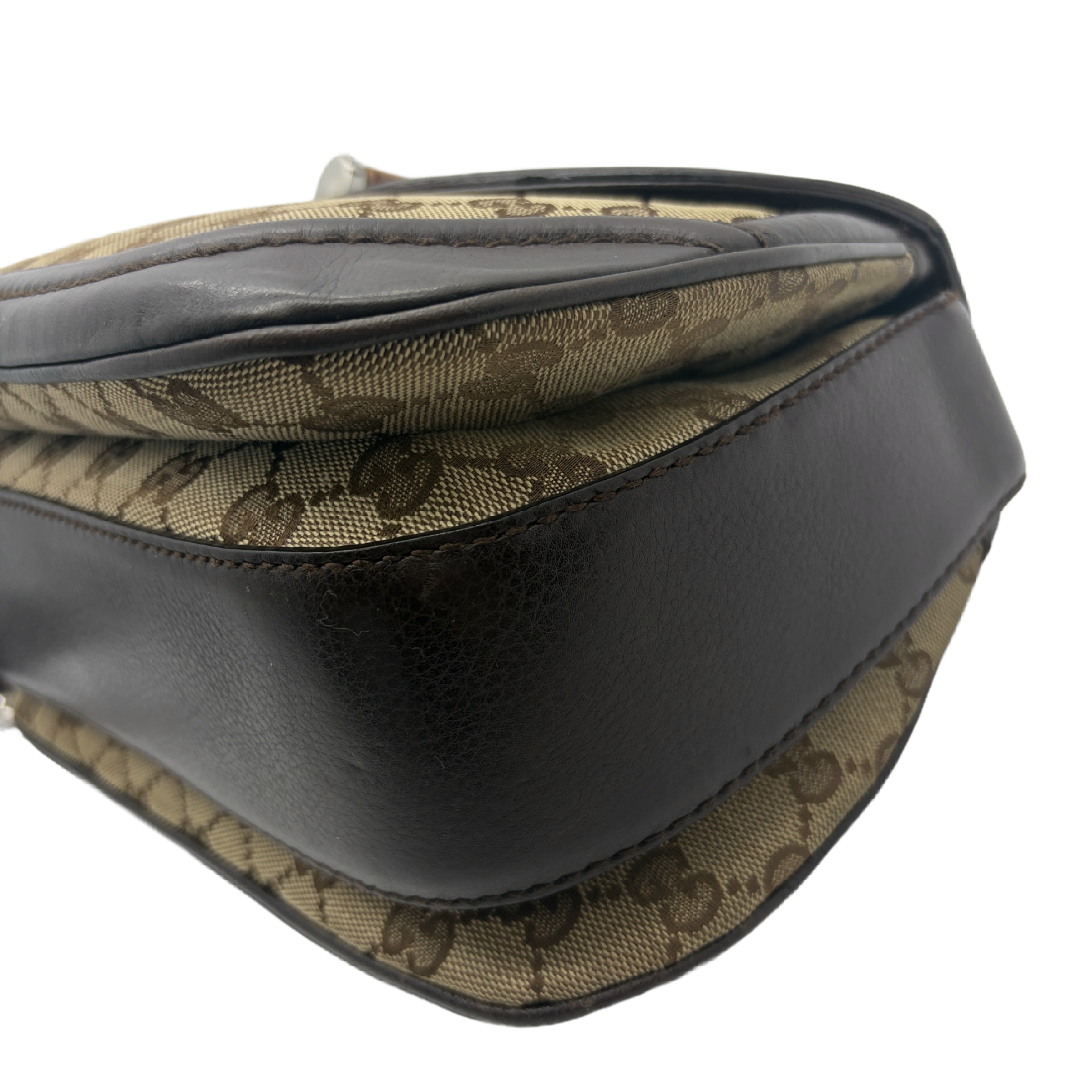 GG Canvas Bamboo Top Handle Bag Handbag — view 6