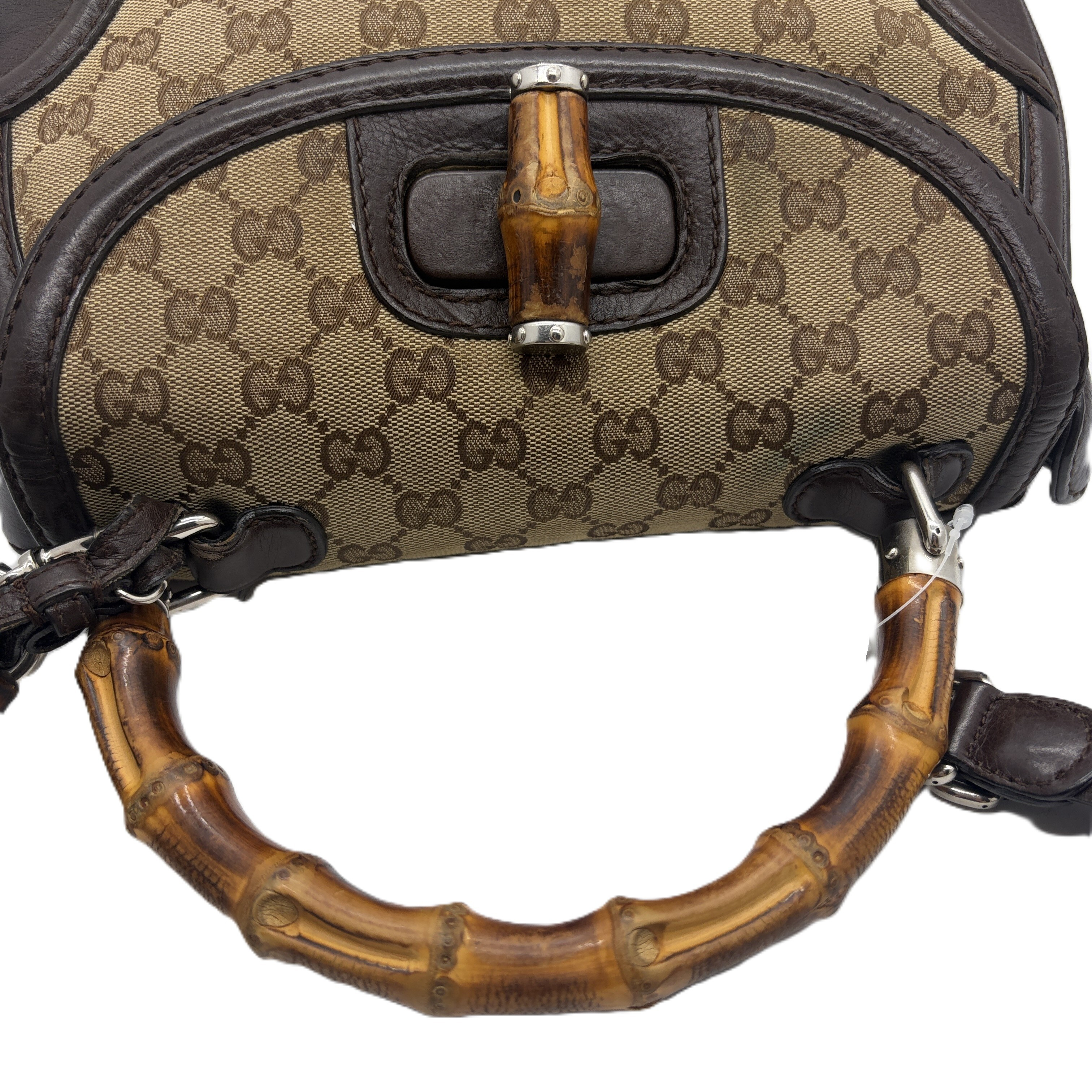 GG Canvas Bamboo Top Handle Bag Handbag — view 7