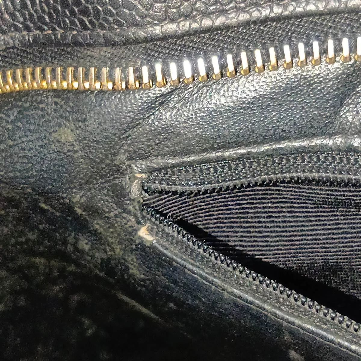reissue caviar leather tote bag, black with gold hardware. — view 15