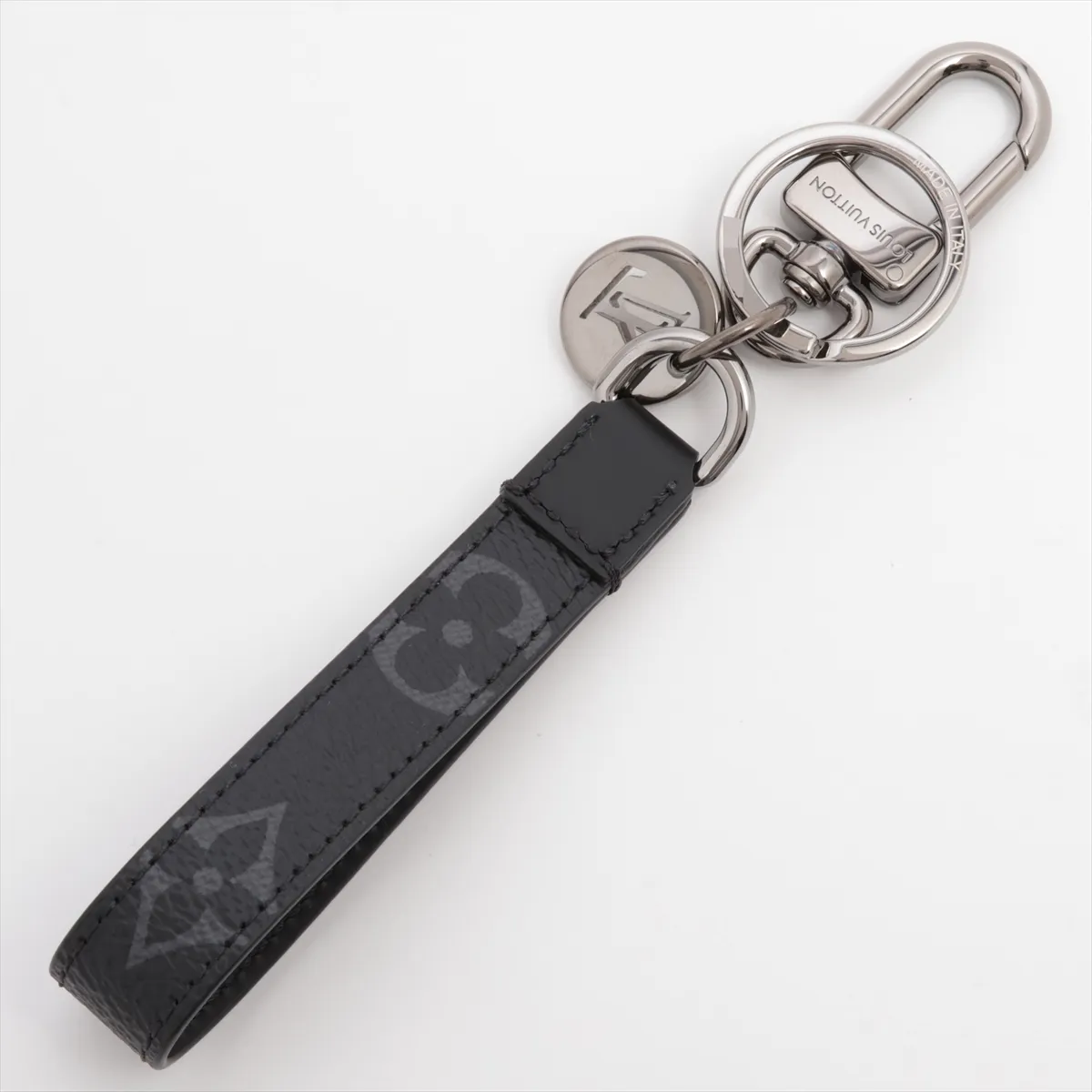 M61950 Porte Claire Dragonne CX1216 Key Ring GP×PVC Black×Silver Thread — view 2