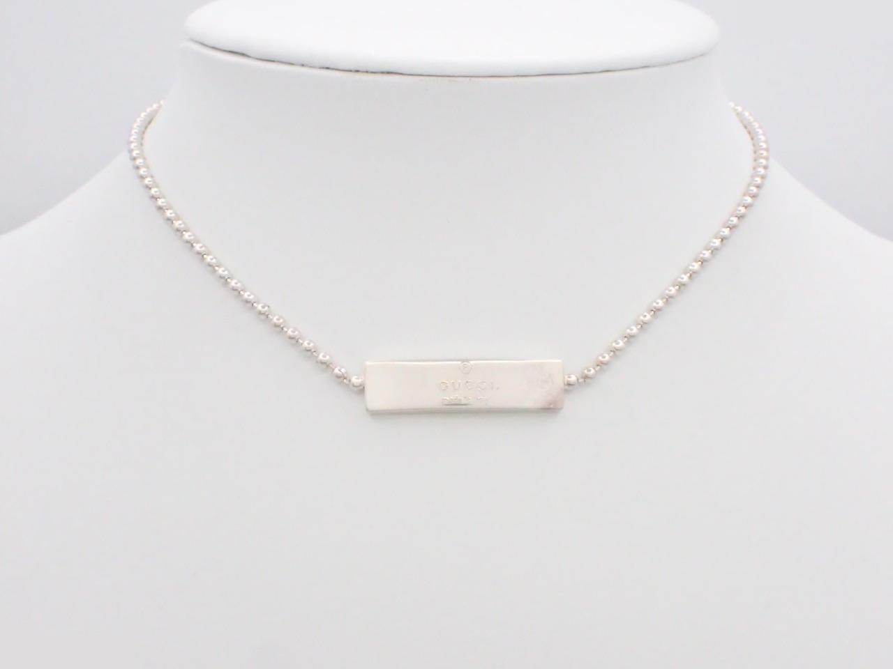 Square plate necklace, SV925 / 12.8g — view 3