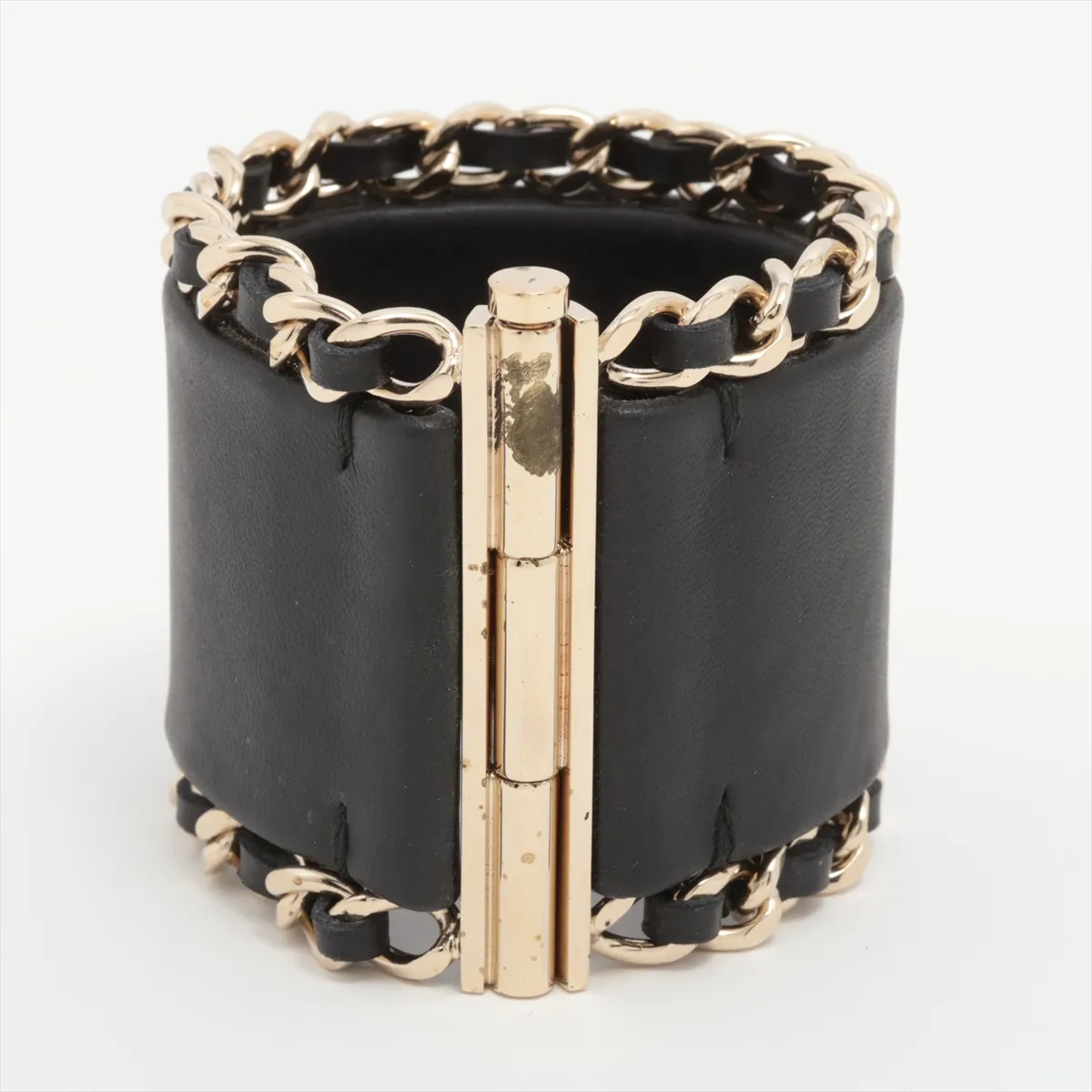Cocomark B18B Bangle GP x Leather Black x Gold — view 2