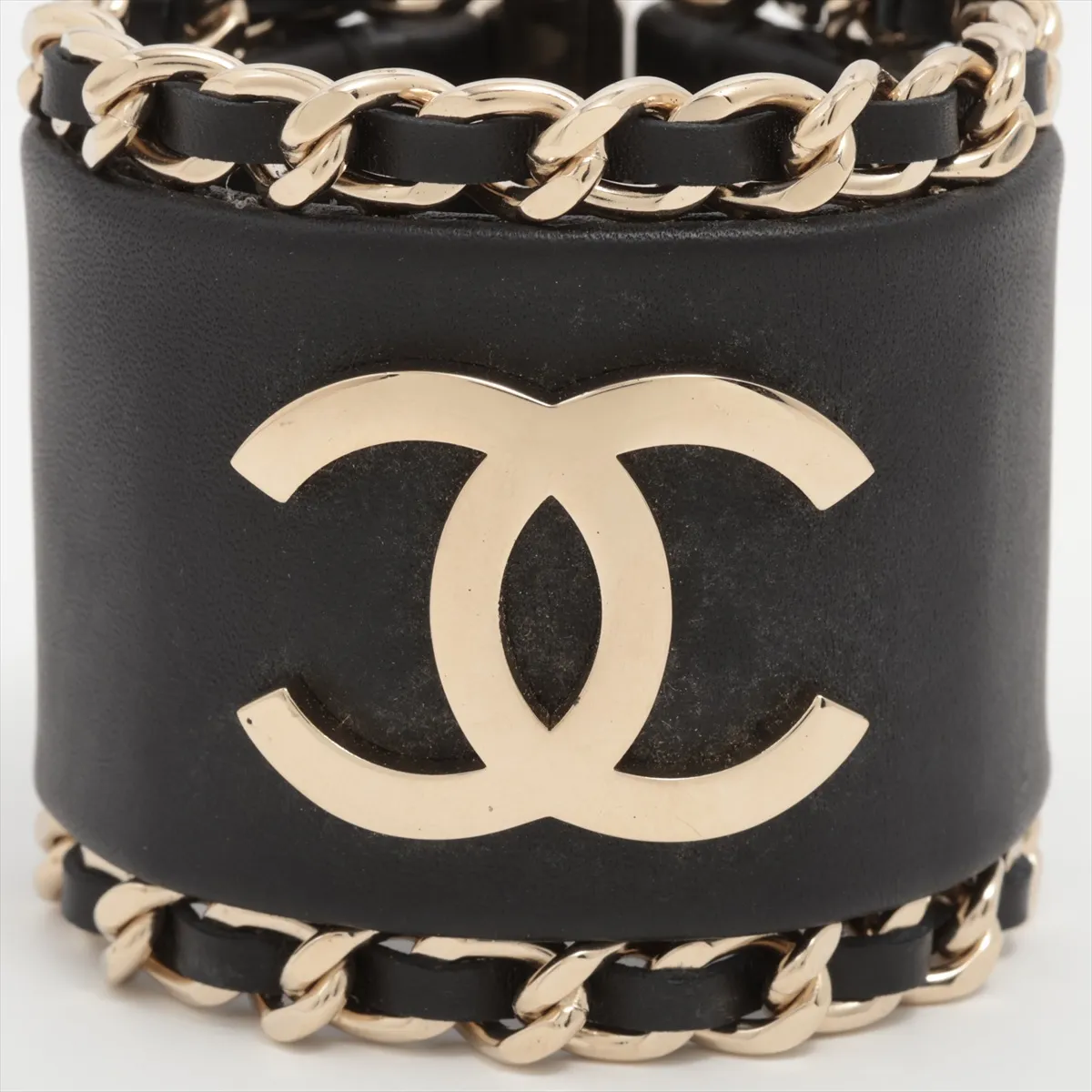 Cocomark B18B Bangle GP x Leather Black x Gold — view 3