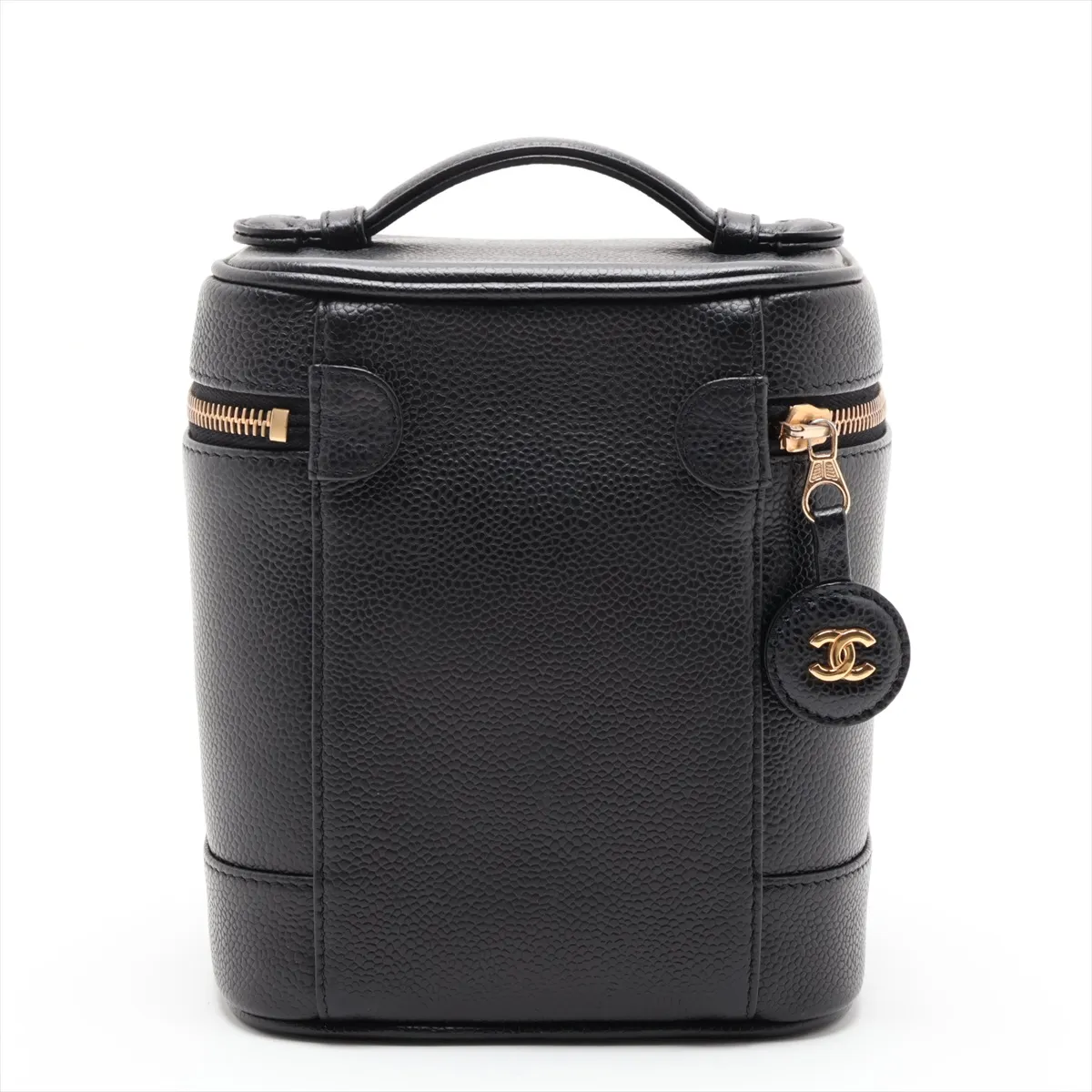 Coco Mark Caviar Skin Vanity Bag, Black with Gold Hardware, 7708921, Series 7 — view 2