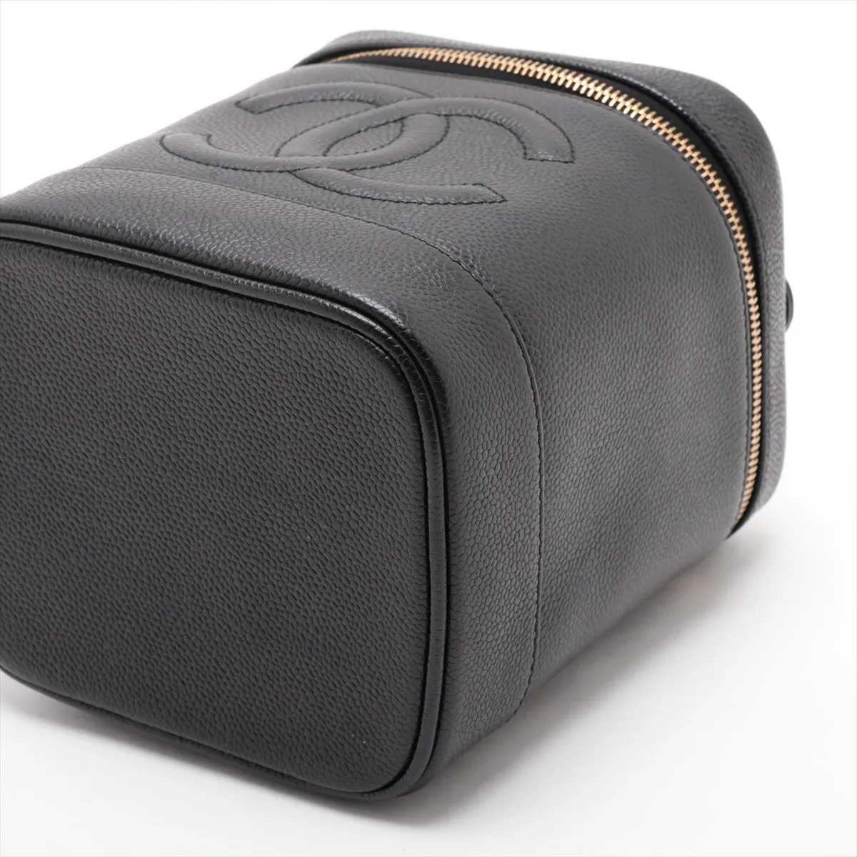 Coco Mark Caviar Skin Vanity Bag, Black with Gold Hardware, 7708921, Series 7 — view 3