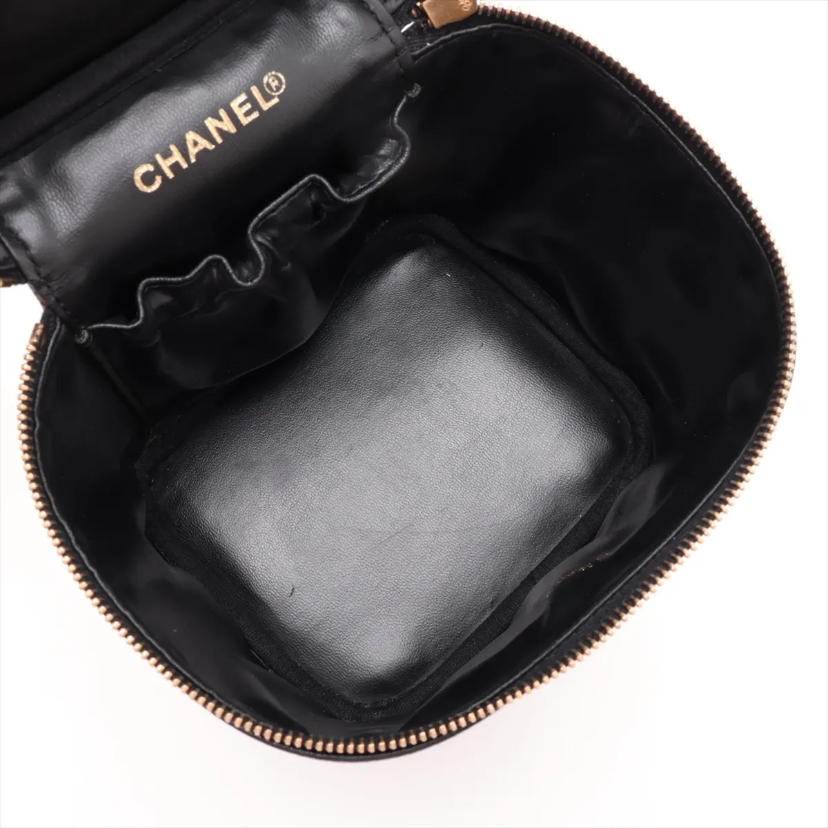 Coco Mark Caviar Skin Vanity Bag, Black with Gold Hardware, 7708921, Series 7 — view 7