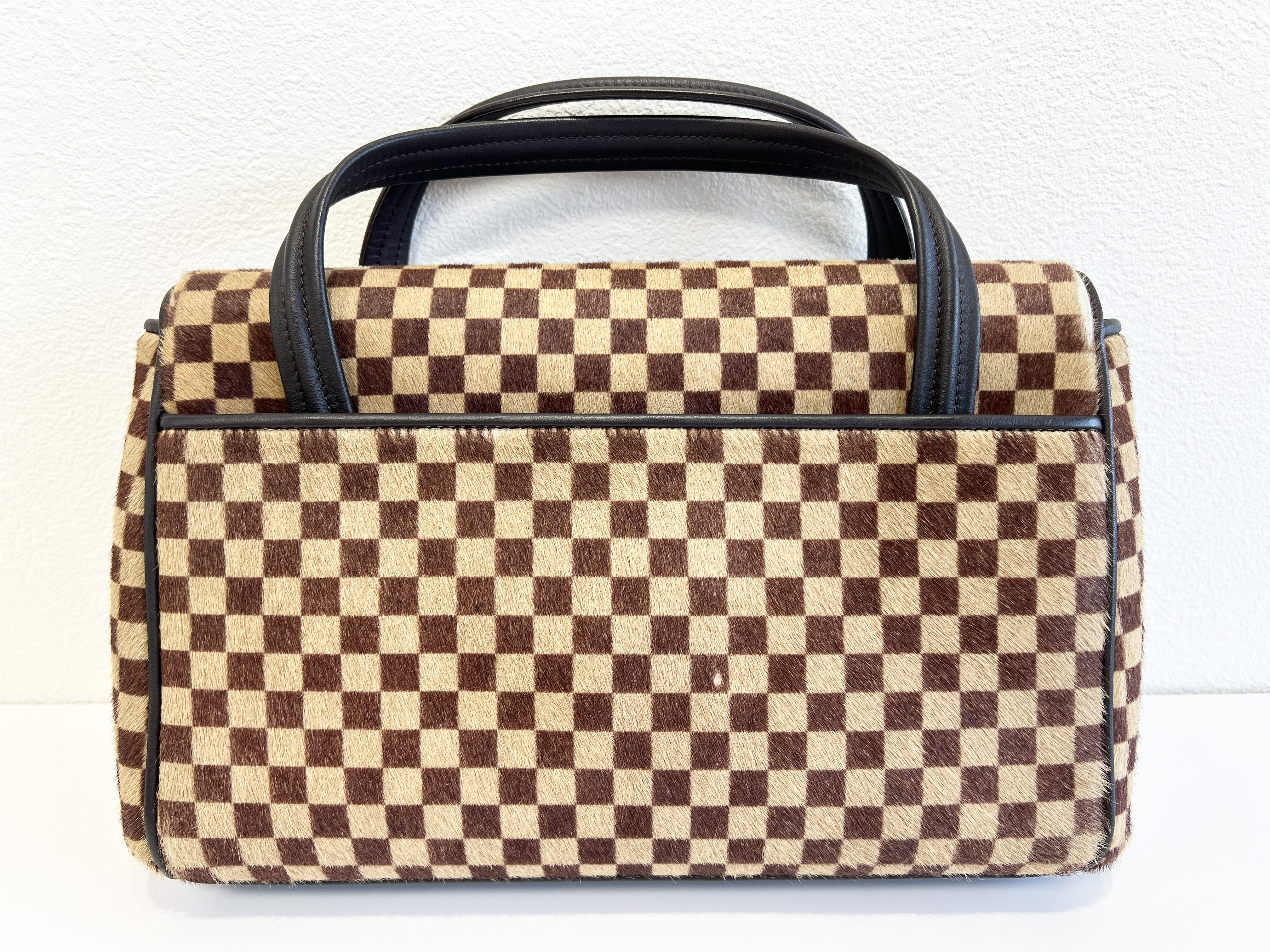 Damier Sauvage Lion Haircalf Fur Leather Handbag — view 2