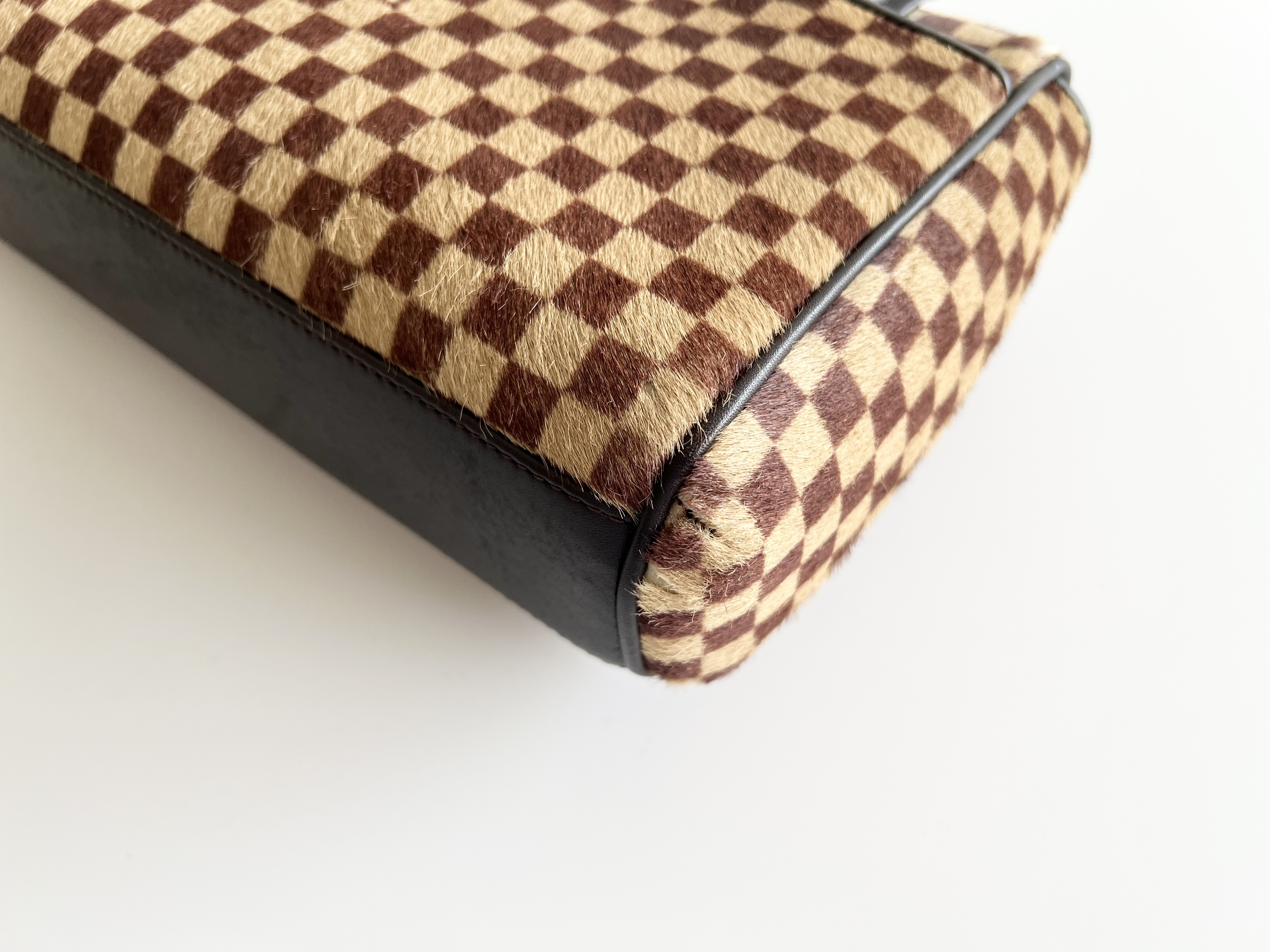 Damier Sauvage Lion Haircalf Fur Leather Handbag — view 12