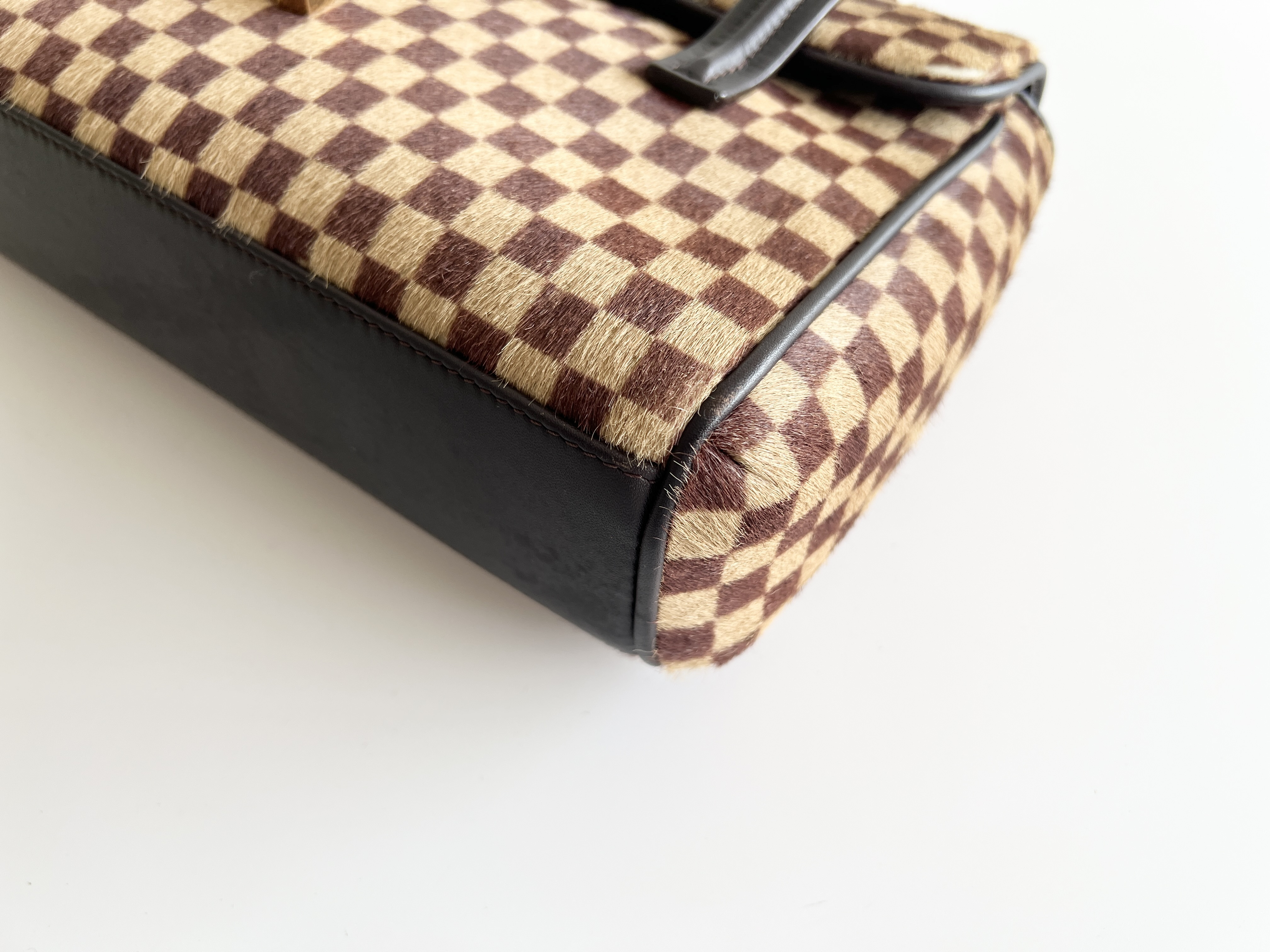 Damier Sauvage Lion Haircalf Fur Leather Handbag — view 10