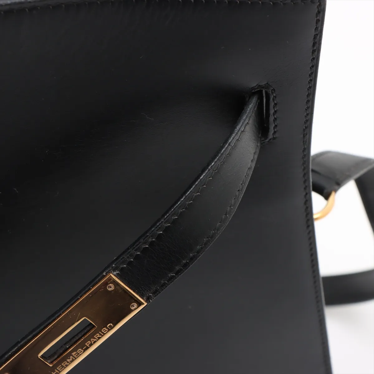 [Individually wrapped] Hermes Kelly Sports GM Box Calf Black Gold Hardware S:1989 — view 11