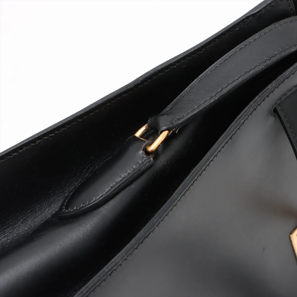 [Individually wrapped] Hermes Kelly Sports GM Box Calf Black Gold Hardware S:1989 — view 12