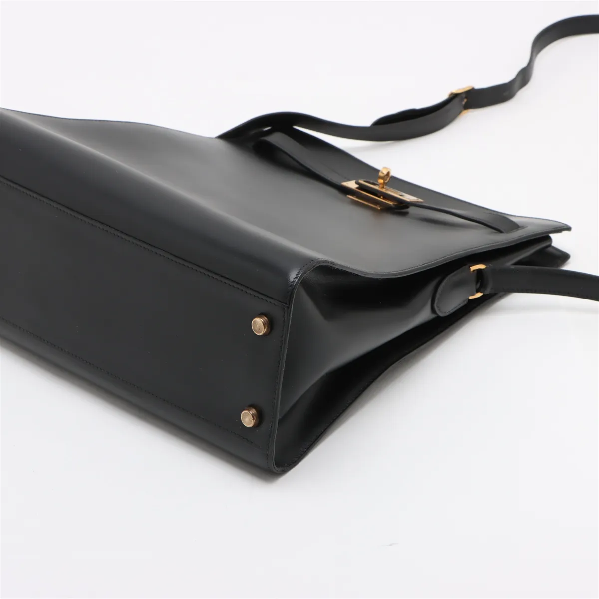 [Individually wrapped] Hermes Kelly Sports GM Box Calf Black Gold Hardware S:1989 — view 3