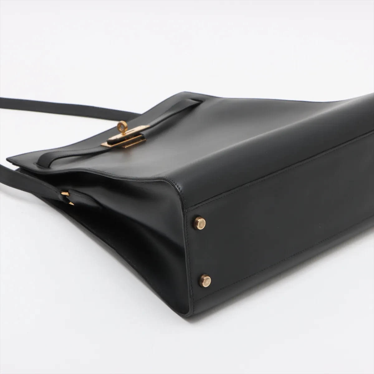 [Individually wrapped] Hermes Kelly Sports GM Box Calf Black Gold Hardware S:1989 — view 4