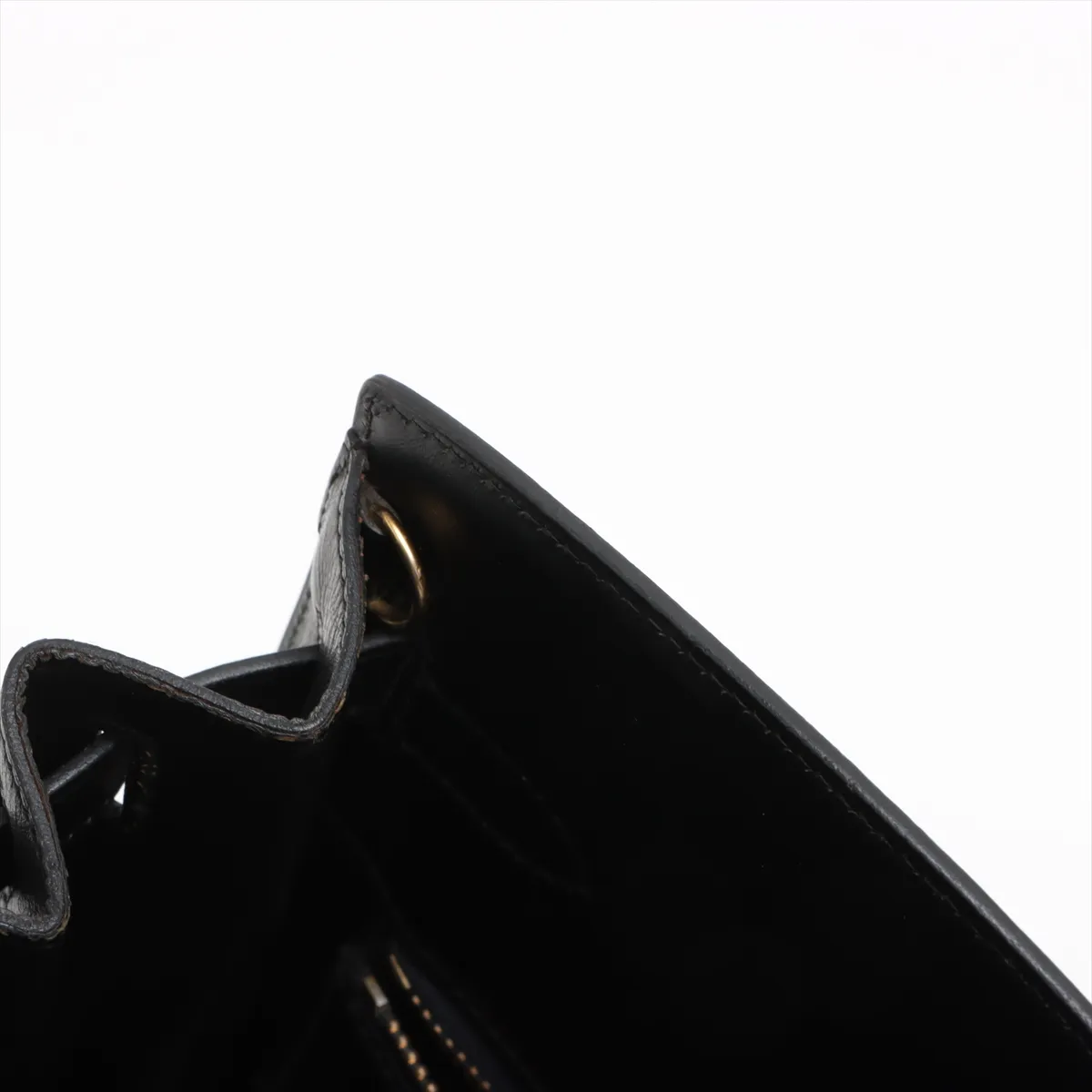 [Individually wrapped] Hermes Kelly Sports GM Box Calf Black Gold Hardware S:1989 — view 10