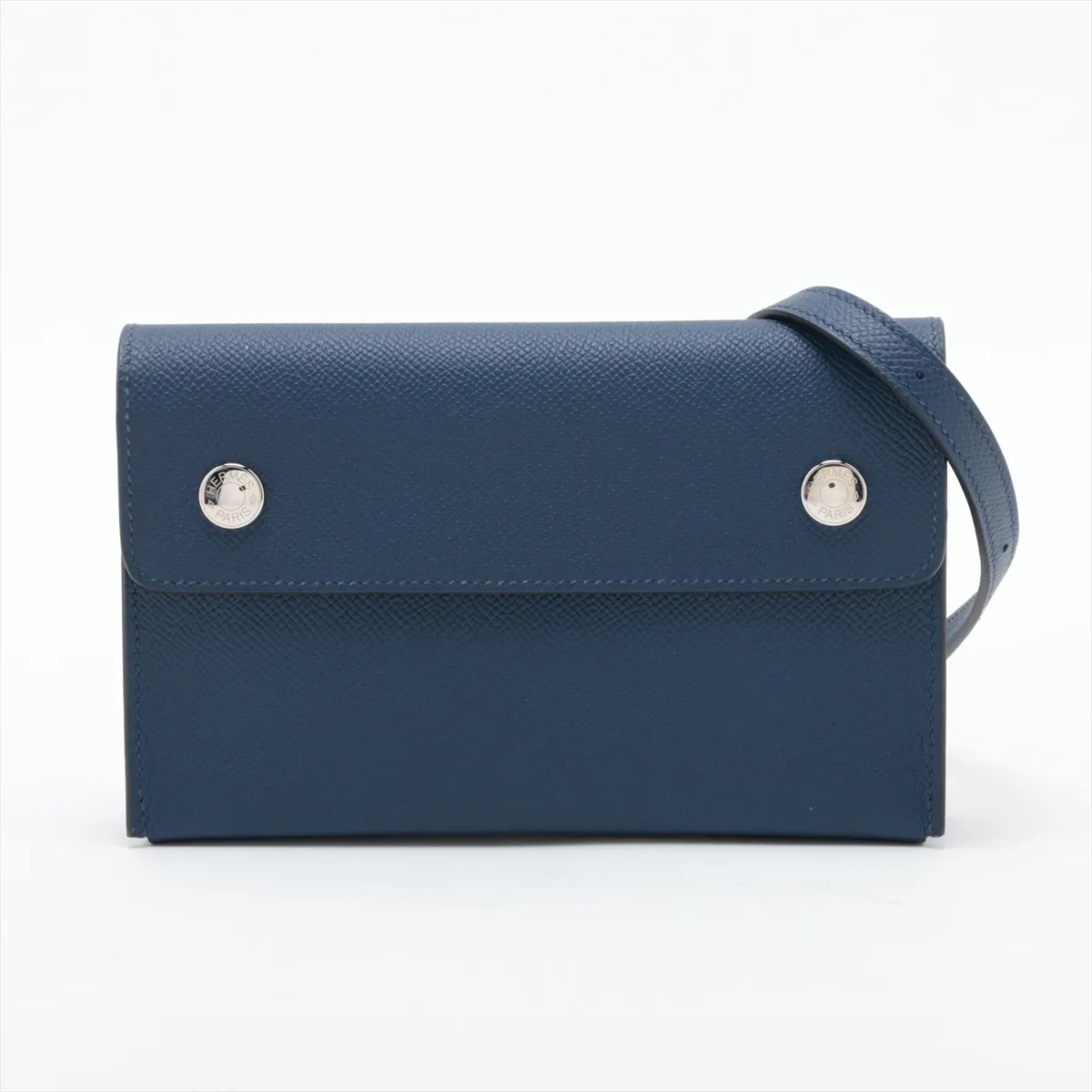 Snap To Go, Veau Epsom, Blue Navy, Silver Hardware, B: 2023