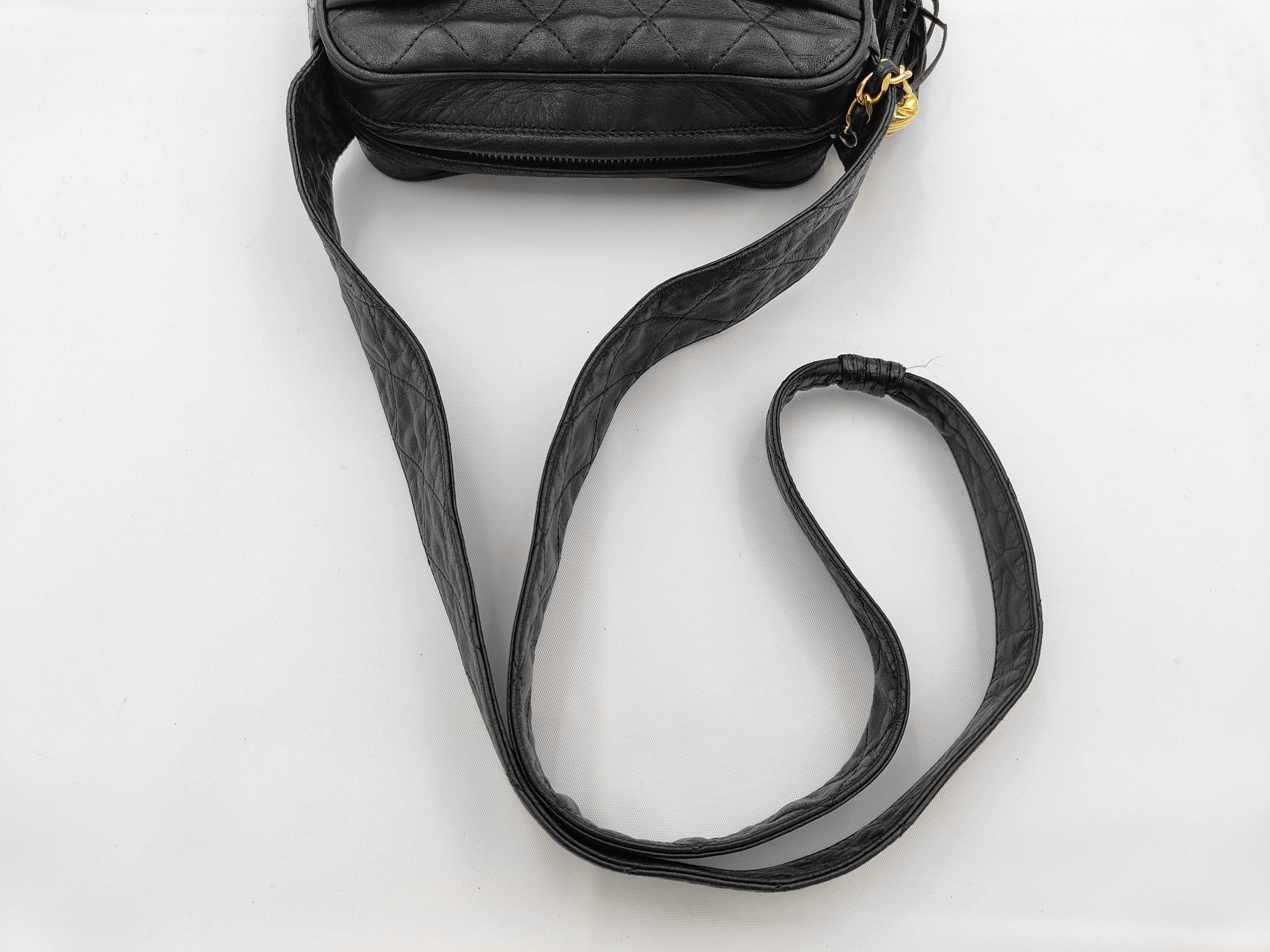 ID - Cow Skin Matelasse Fringe Black Gold Metal Fittings Shoulder bag #2 Waist bag — view 3