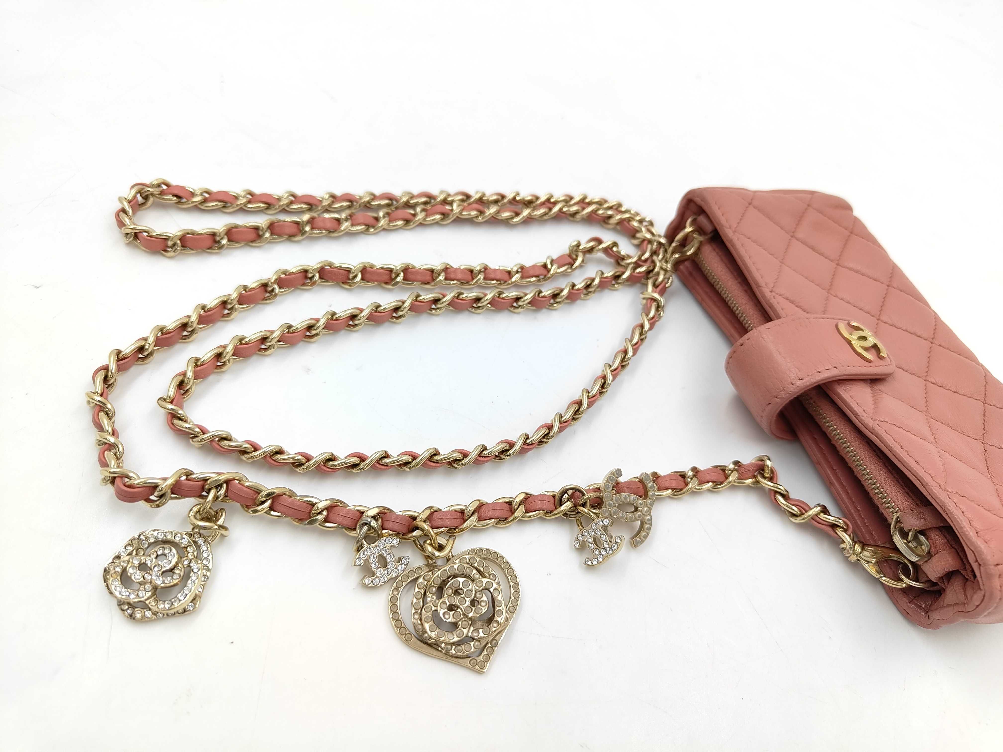 Coco Mark Mini Matelassé Valentine Chain Shoulder Bag Pink Shoulder Bag — view 13
