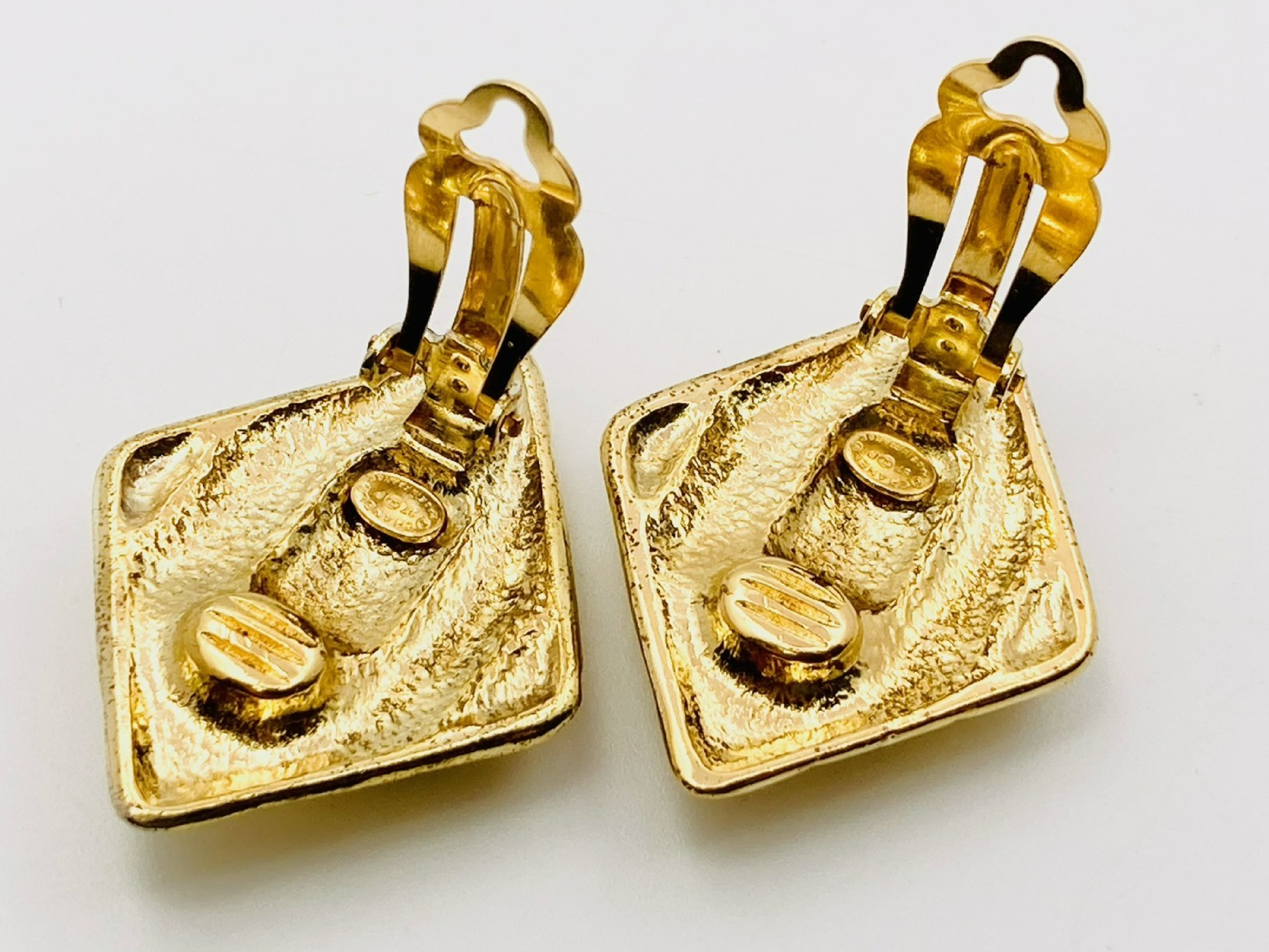 Coco Mark Diamond Shape 97P Gold Earrings — view 2