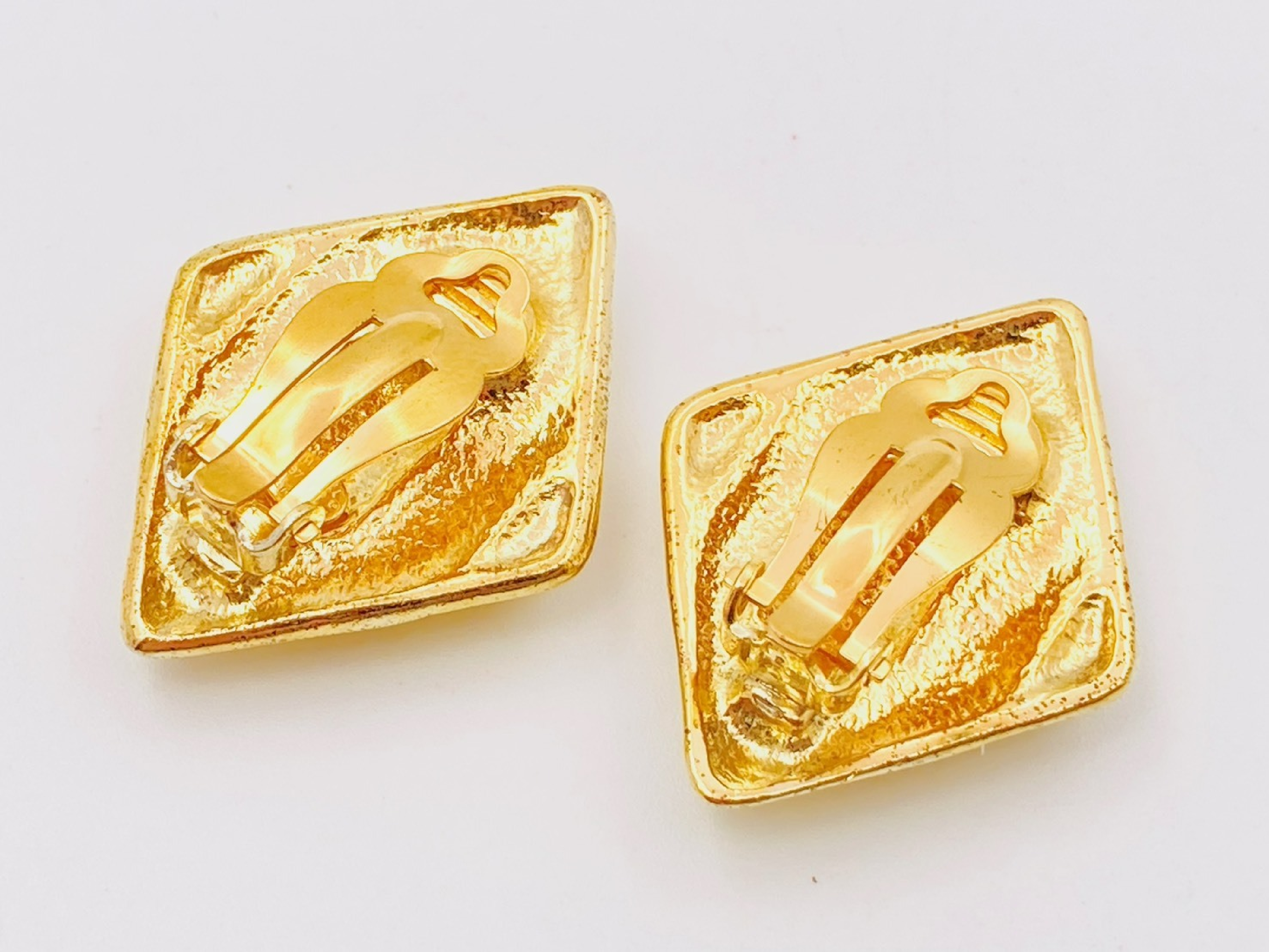 Coco Mark Diamond Shape 97P Gold Earrings — view 3