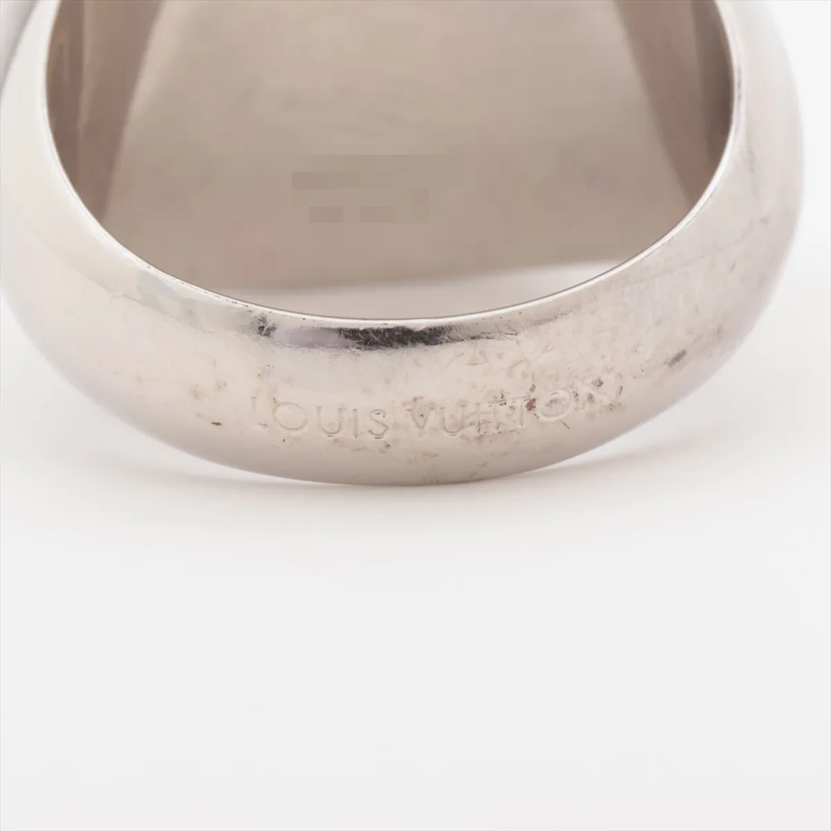 M00515 Bague Monogram Padlock Ring LE0291 M Metal x PVC Silver x Brown (Dents, — view 4
