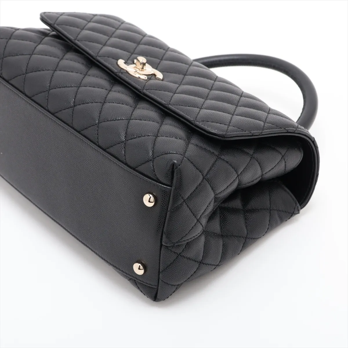 [Individually packaged] Chanel Coco Handle 29 S Caviar Skin 2-Way Handbag, Black with Gold Hardware, NC262U07, Random Plate, A92991 — view 3