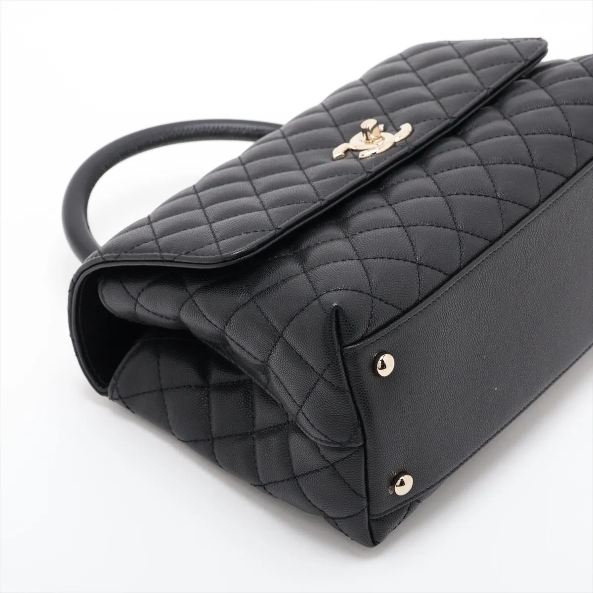[Individually packaged] Chanel Coco Handle 29 S Caviar Skin 2-Way Handbag, Black with Gold Hardware, NC262U07, Random Plate, A92991 — view 4