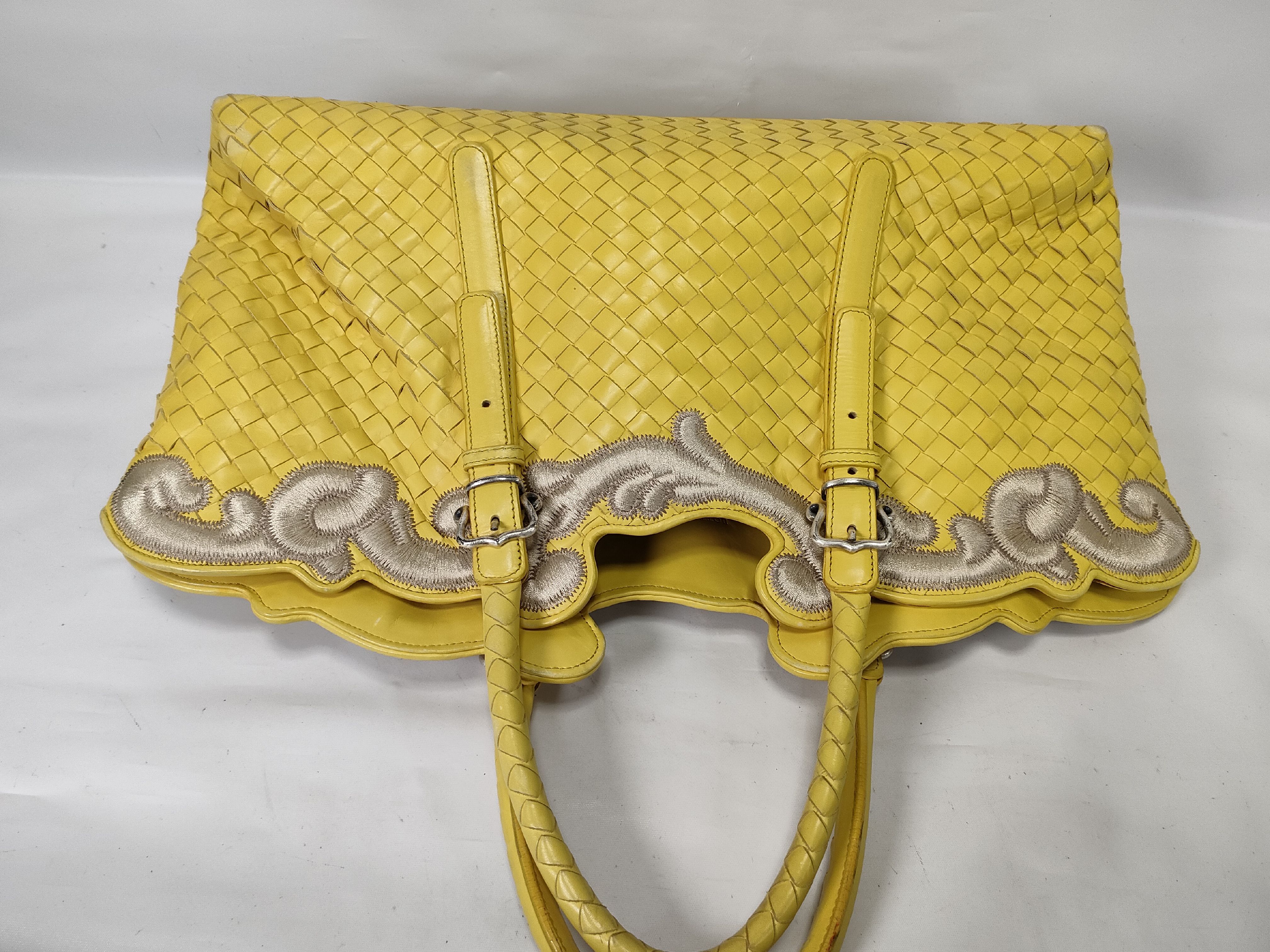 Intrecciato Embroidered Limited Edition Leather Tote Bag — view 8