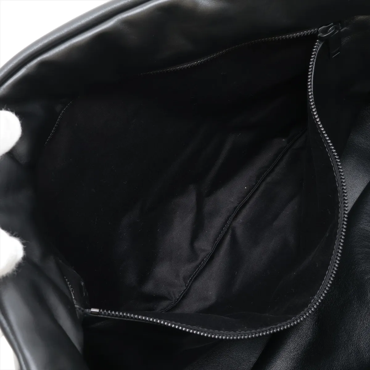 756269 Leather Tote Bag, Black — view 8