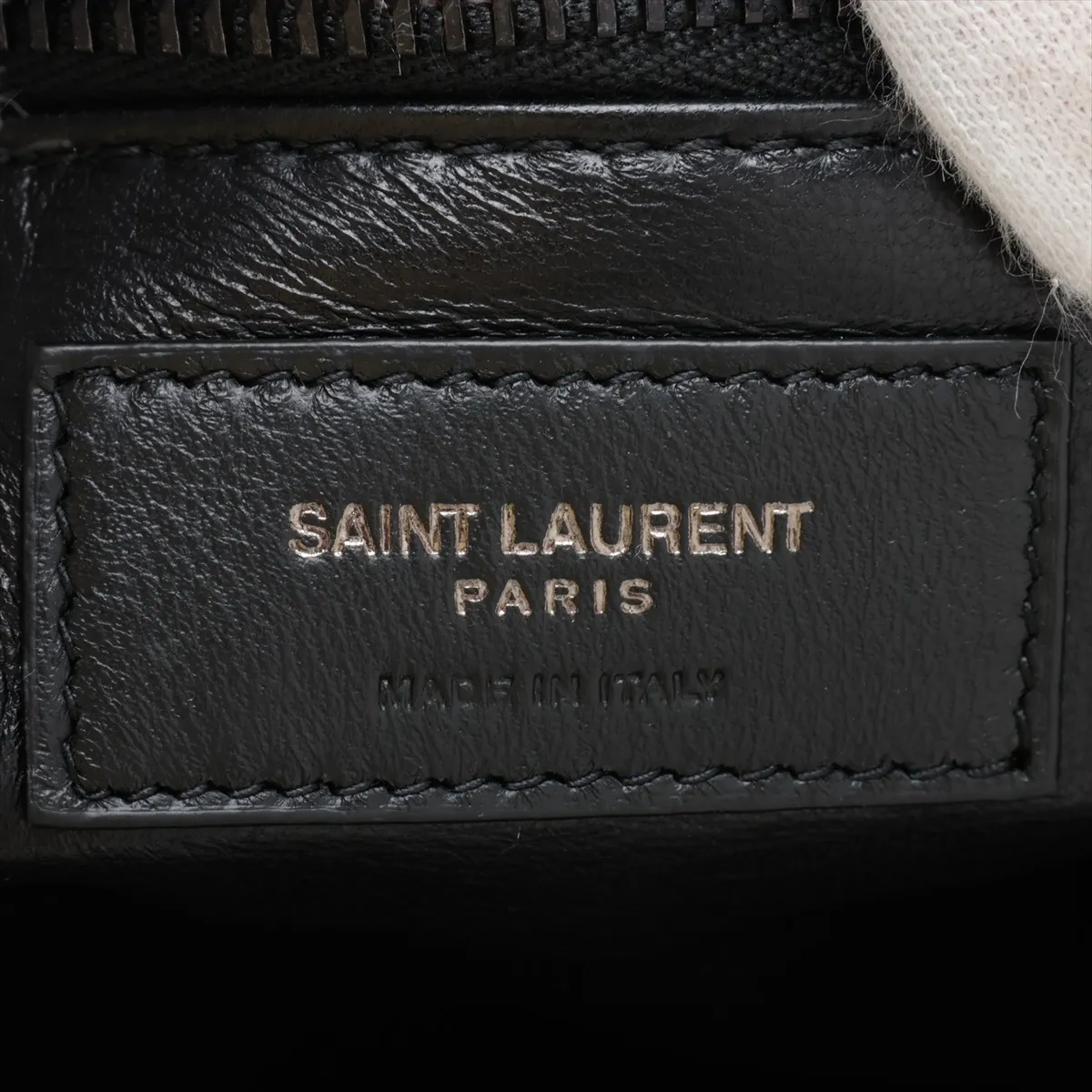 756269 Leather Tote Bag, Black — view 9