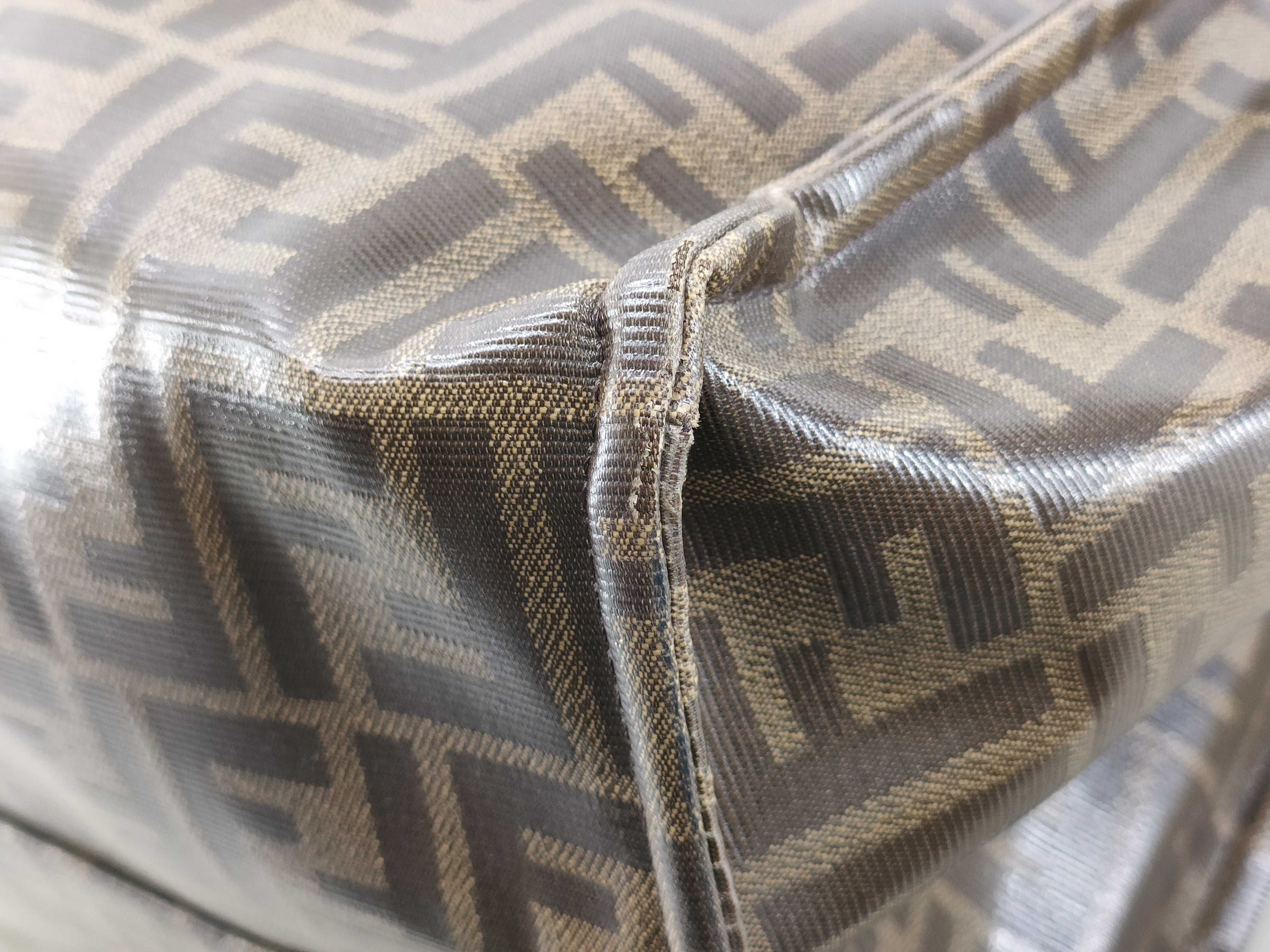 x FILA Zucca Pattern Brown Chain Tote Bag PVC x Leather 8BH357 Tote Bag — view 4