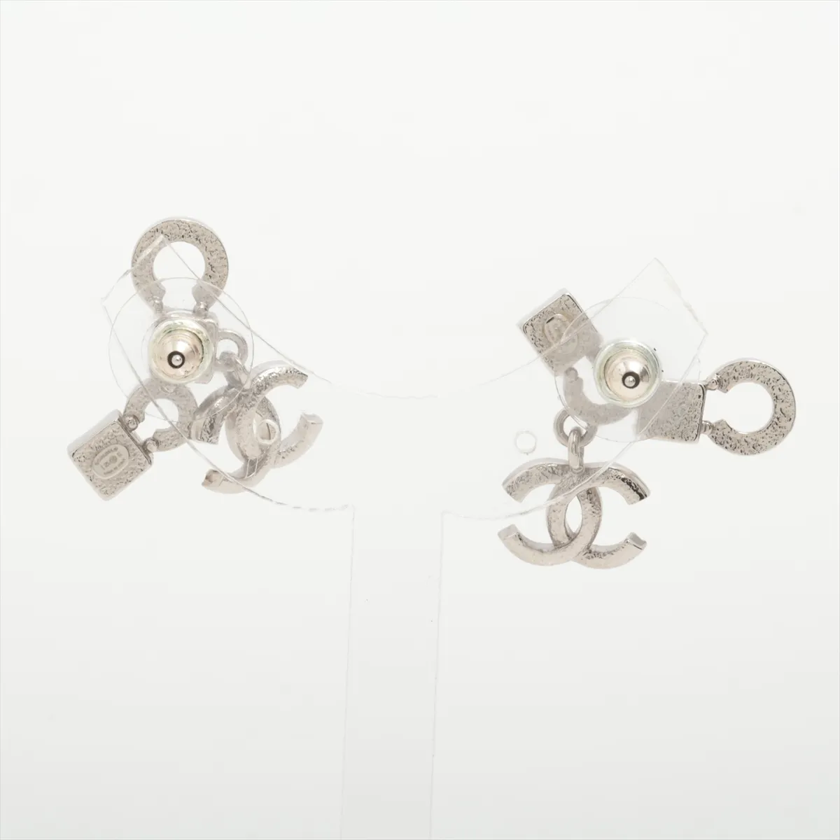 COCO I25S Earrings (Pair) Metal x Rhinestone x Faux Pearl Silver — view 2