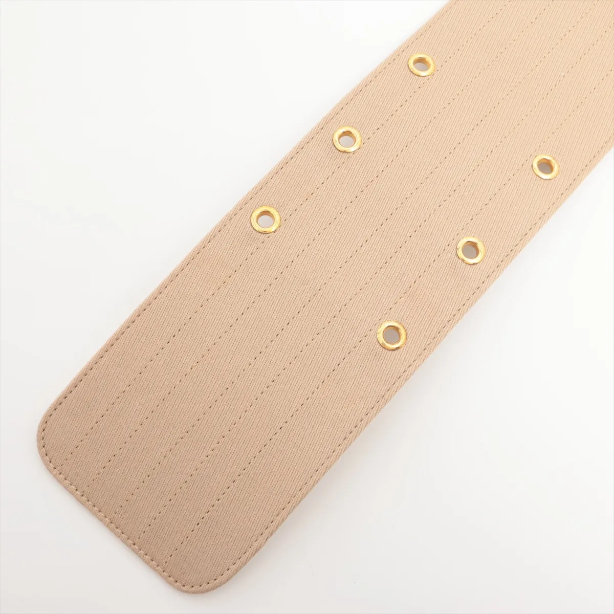 Coco Mark Belt, Size 70, Fabric x GP, Beige x Gold. Shows signs of wear: — view 3