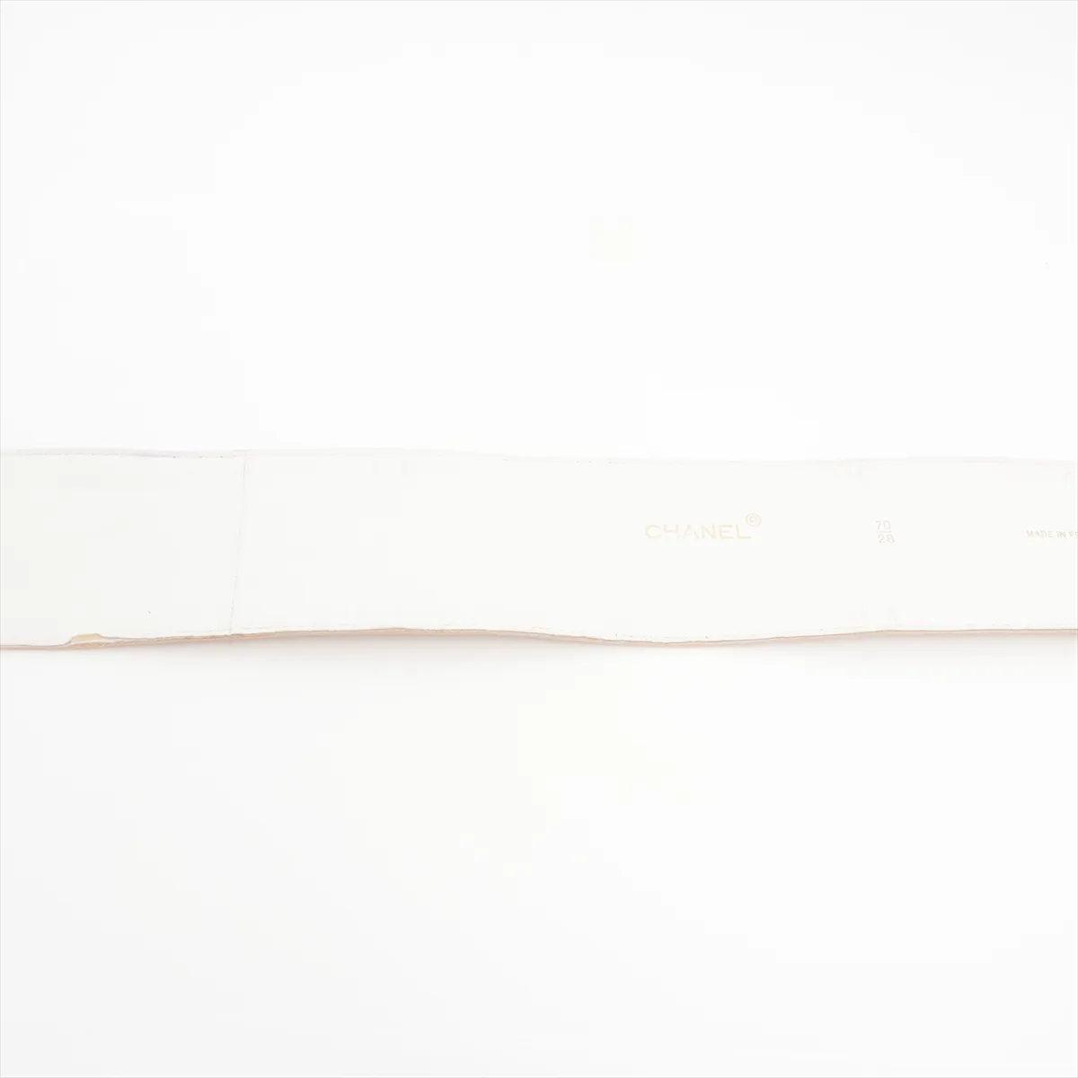 Coco Mark Belt, Size 70, Fabric x GP, Beige x Gold. Shows signs of wear: — view 4
