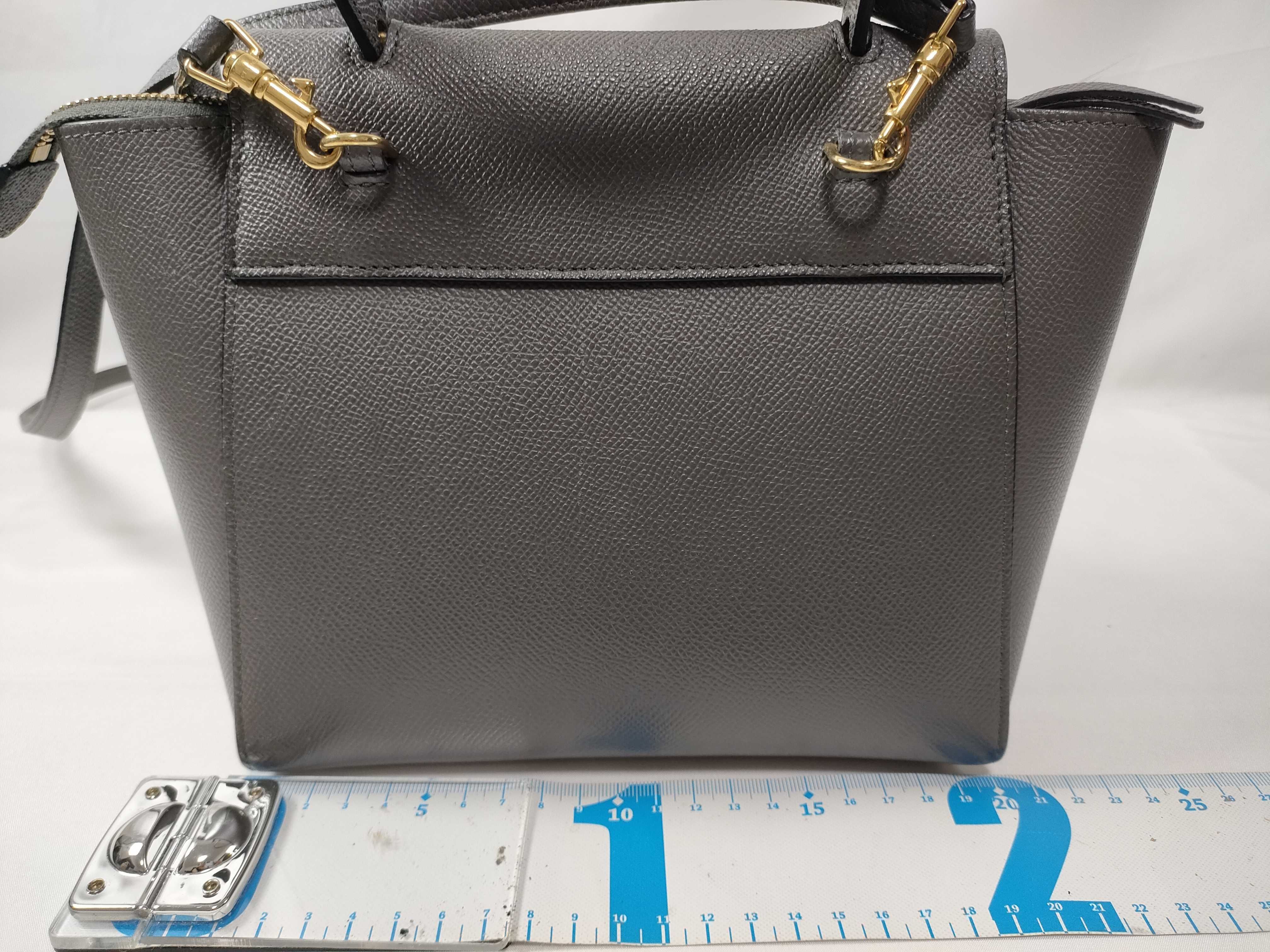 Belt Bag Nano Leather 2-Way Handbag, Gray — view 2