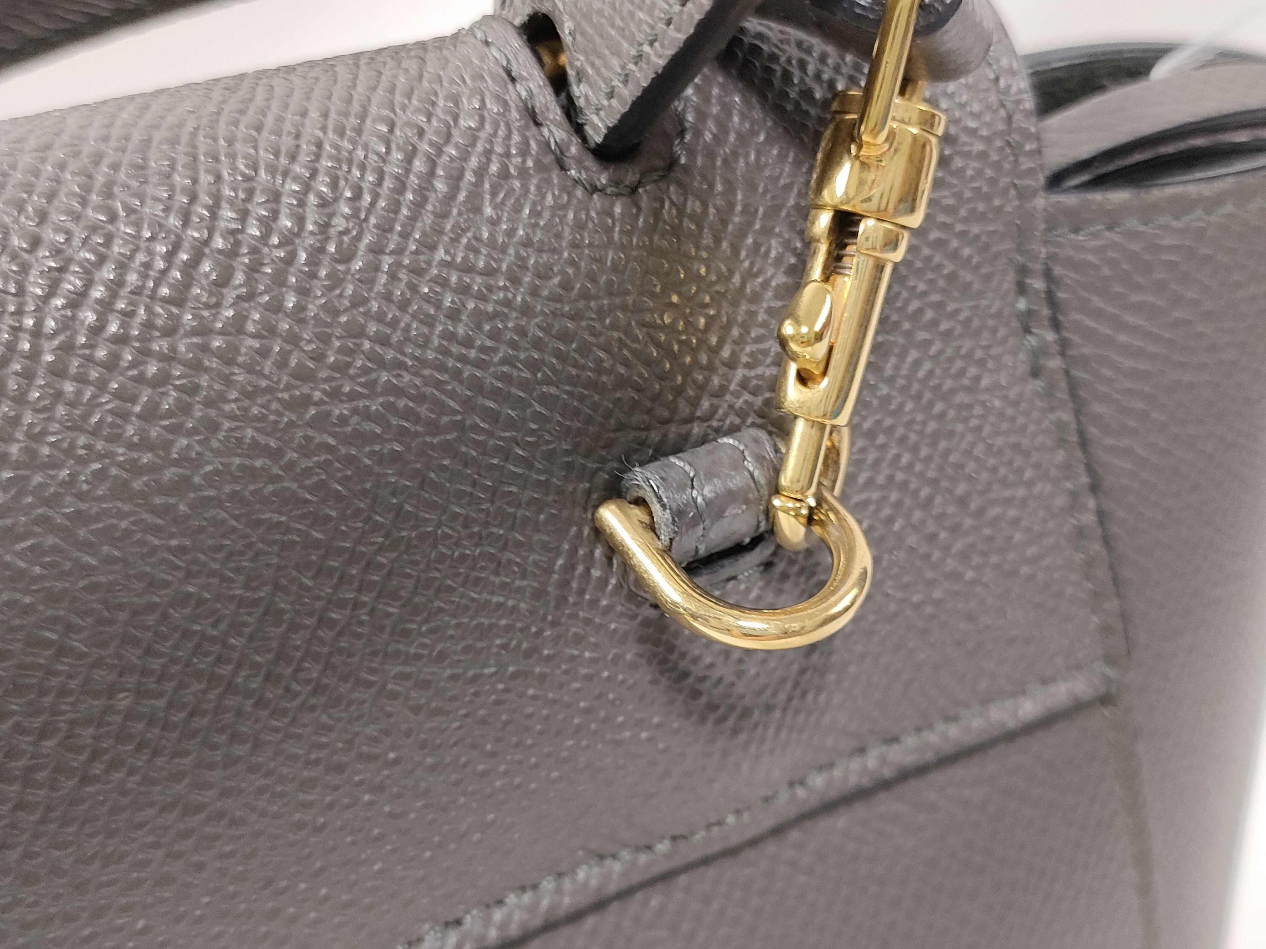 Belt Bag Nano Leather 2-Way Handbag, Gray — view 4