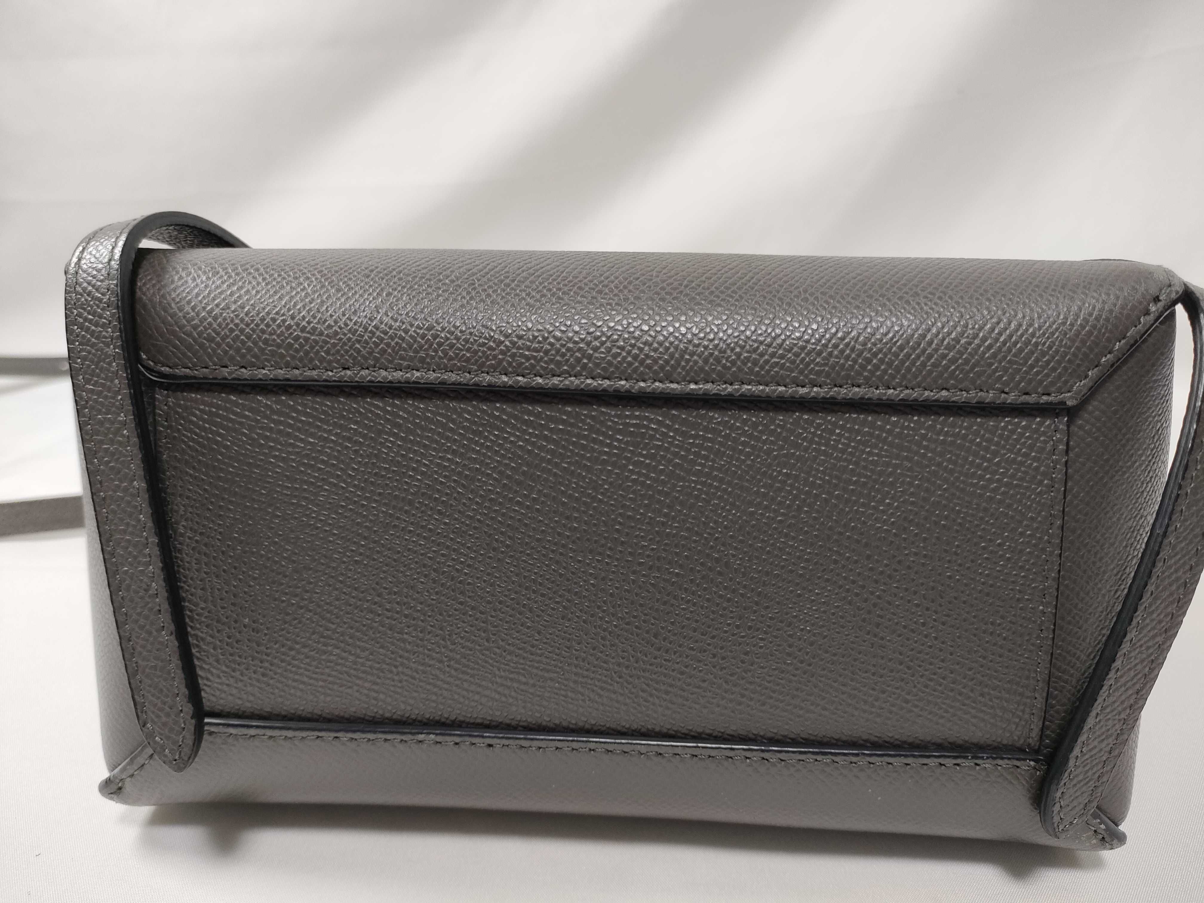 Belt Bag Nano Leather 2-Way Handbag, Gray — view 7