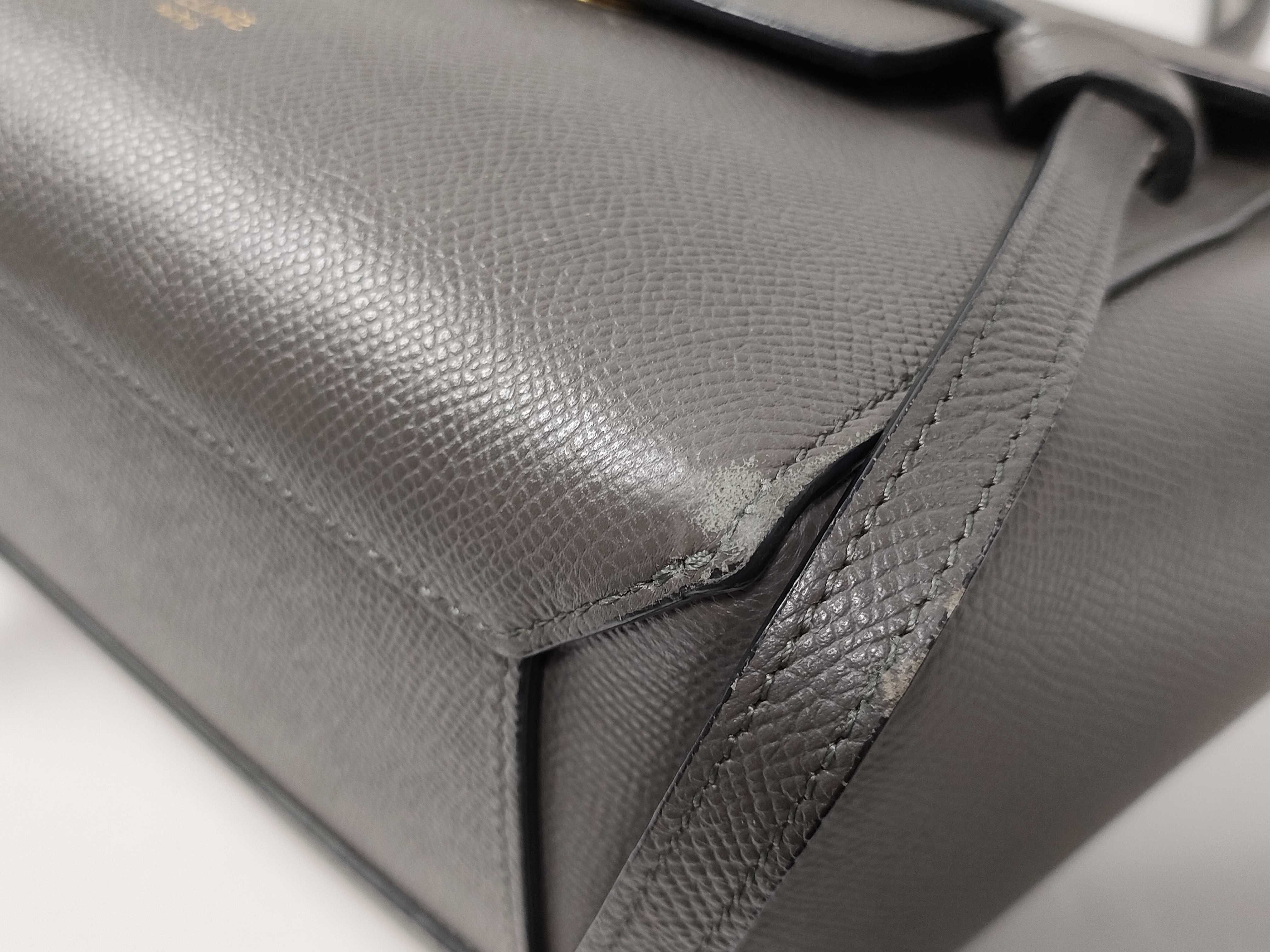 Belt Bag Nano Leather 2-Way Handbag, Gray — view 8