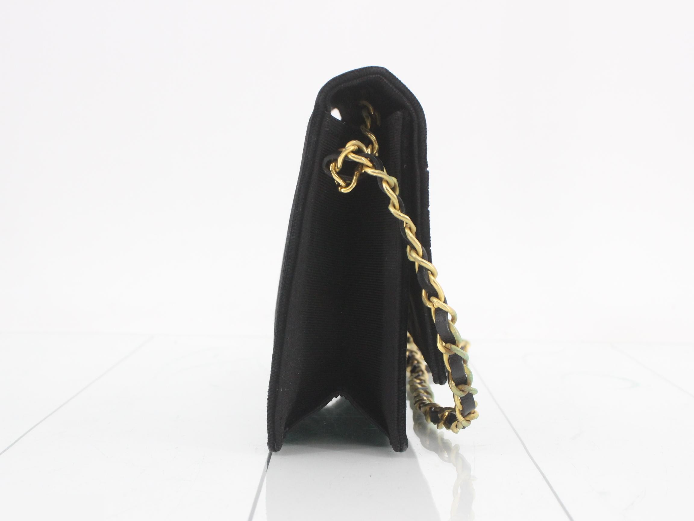 Mademoiselle (Bag) - Chain Shoulder Bag, Coco Mark, Velour, Black — view 4