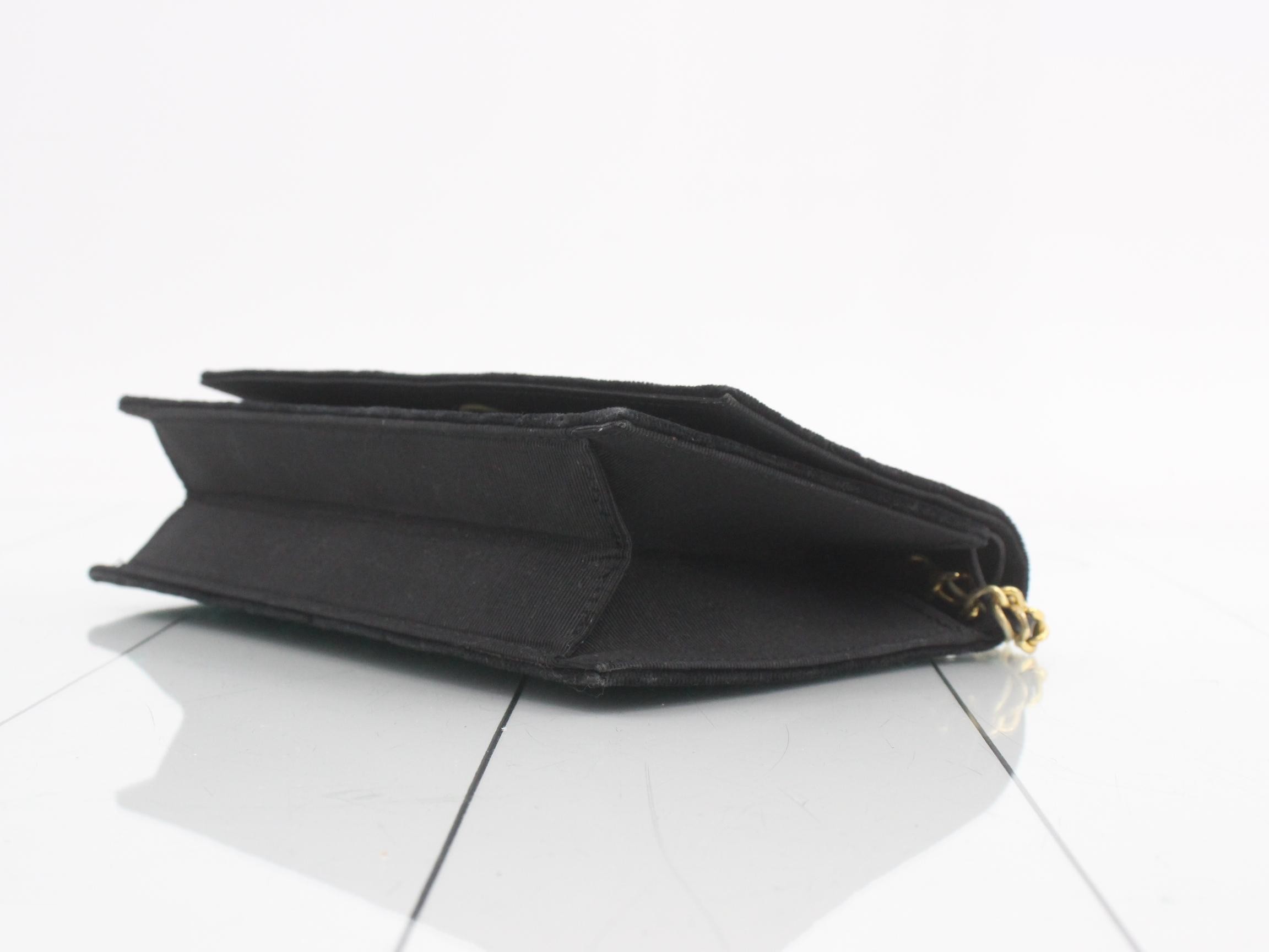 Mademoiselle (Bag) - Chain Shoulder Bag, Coco Mark, Velour, Black — view 6