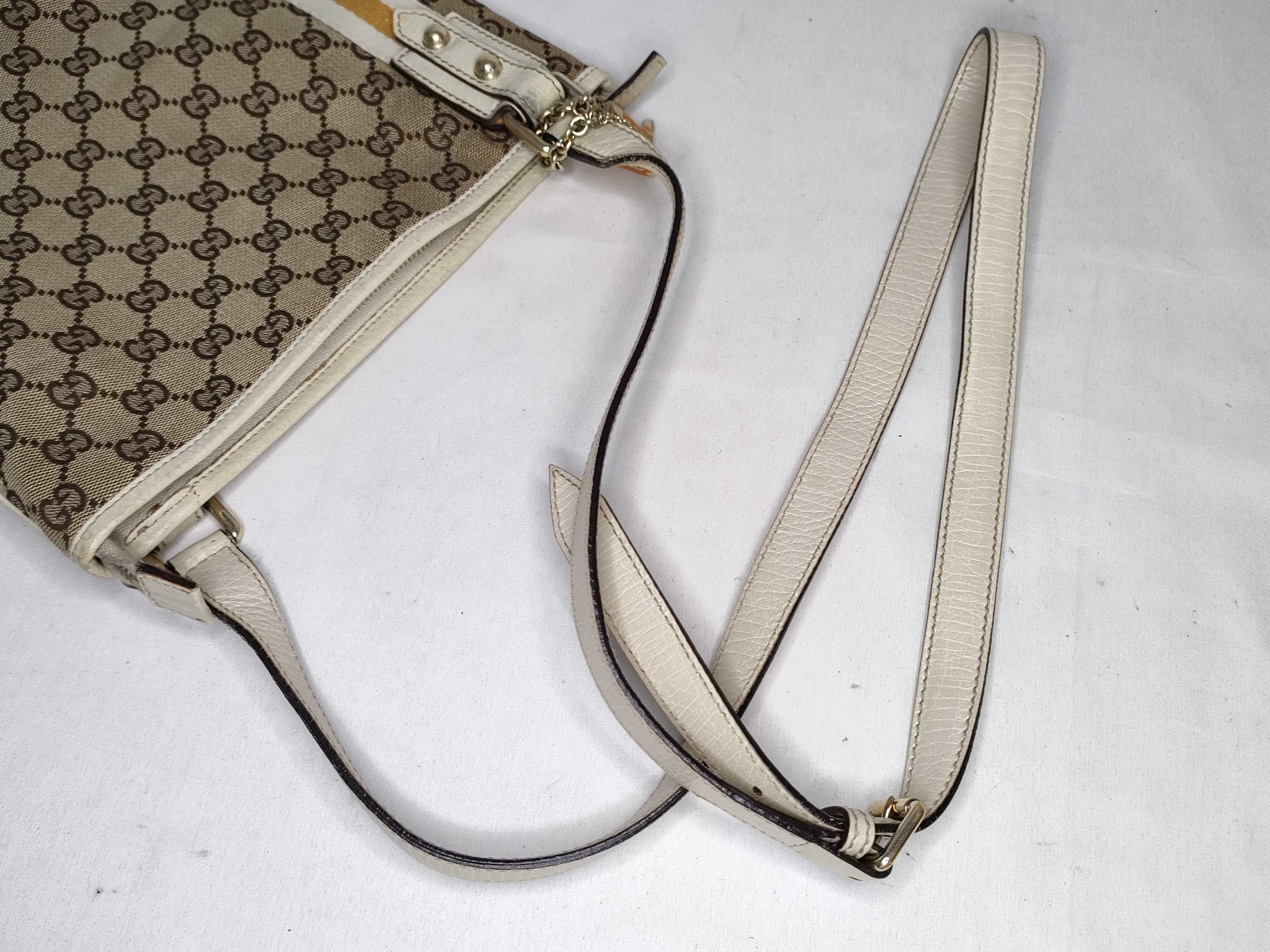 GG Canvas Shoulder Bag (White) — view 3