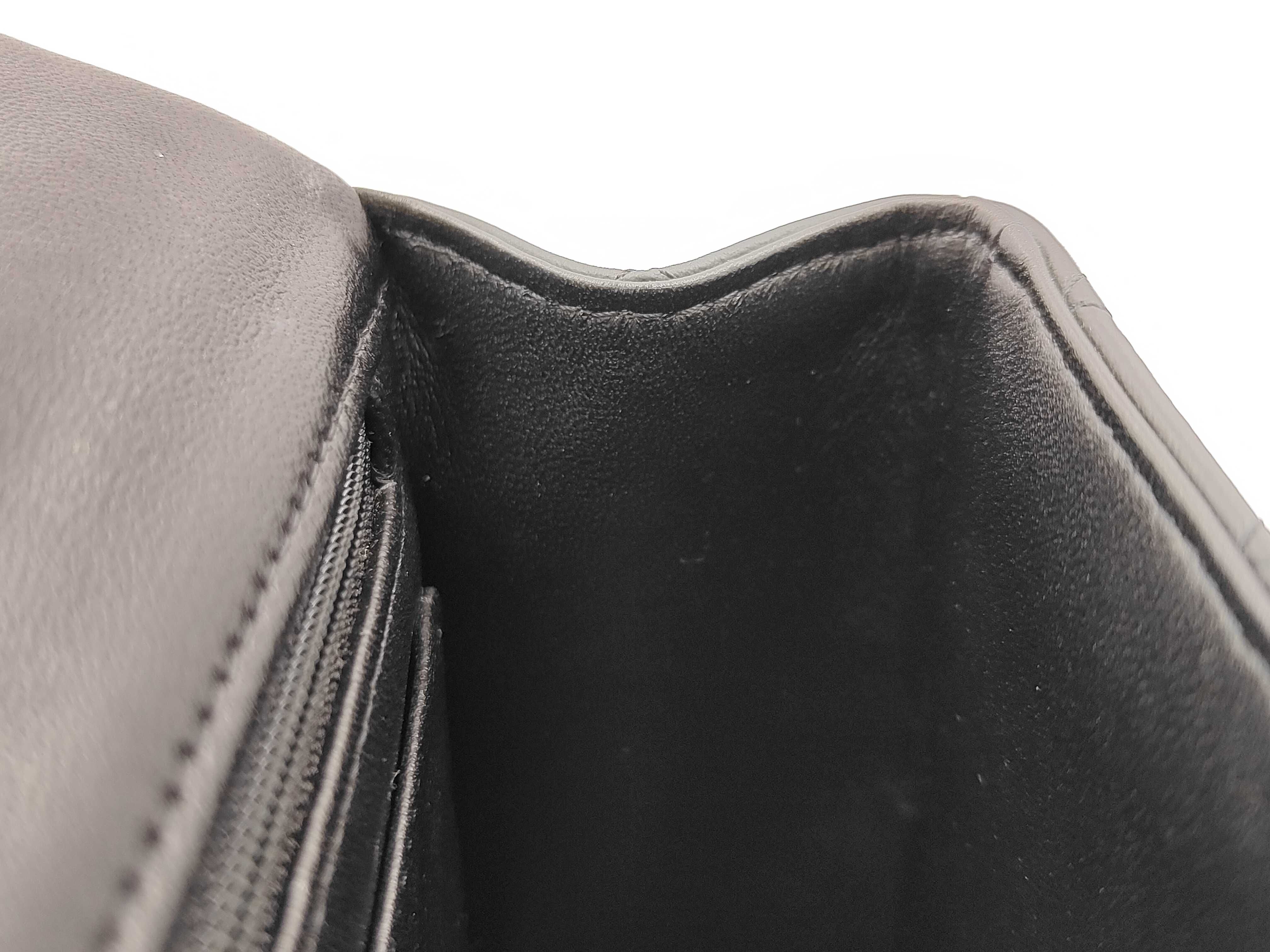 Lambskin Black 2-Way Top Handle Shoulder Bag — view 9