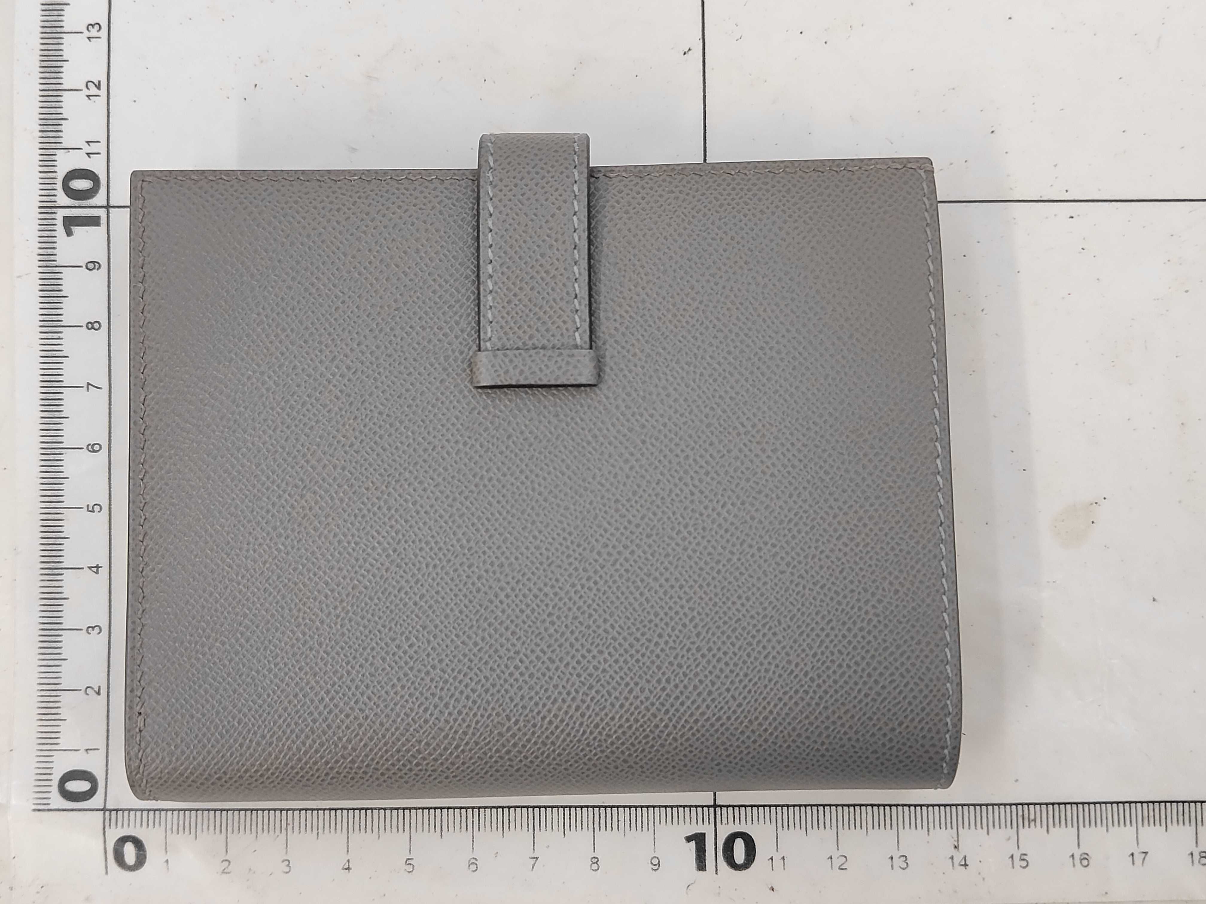 Bearn Compact Wallet, Gray, Gold Hardware, K Stamp — view 2