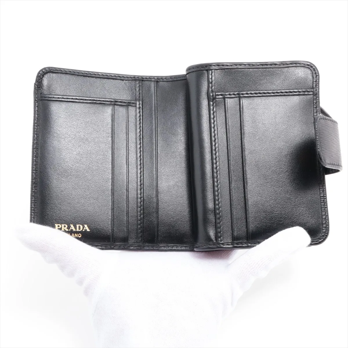 Vitello Move 1ML018 Leather Compact Wallet Black — view 3