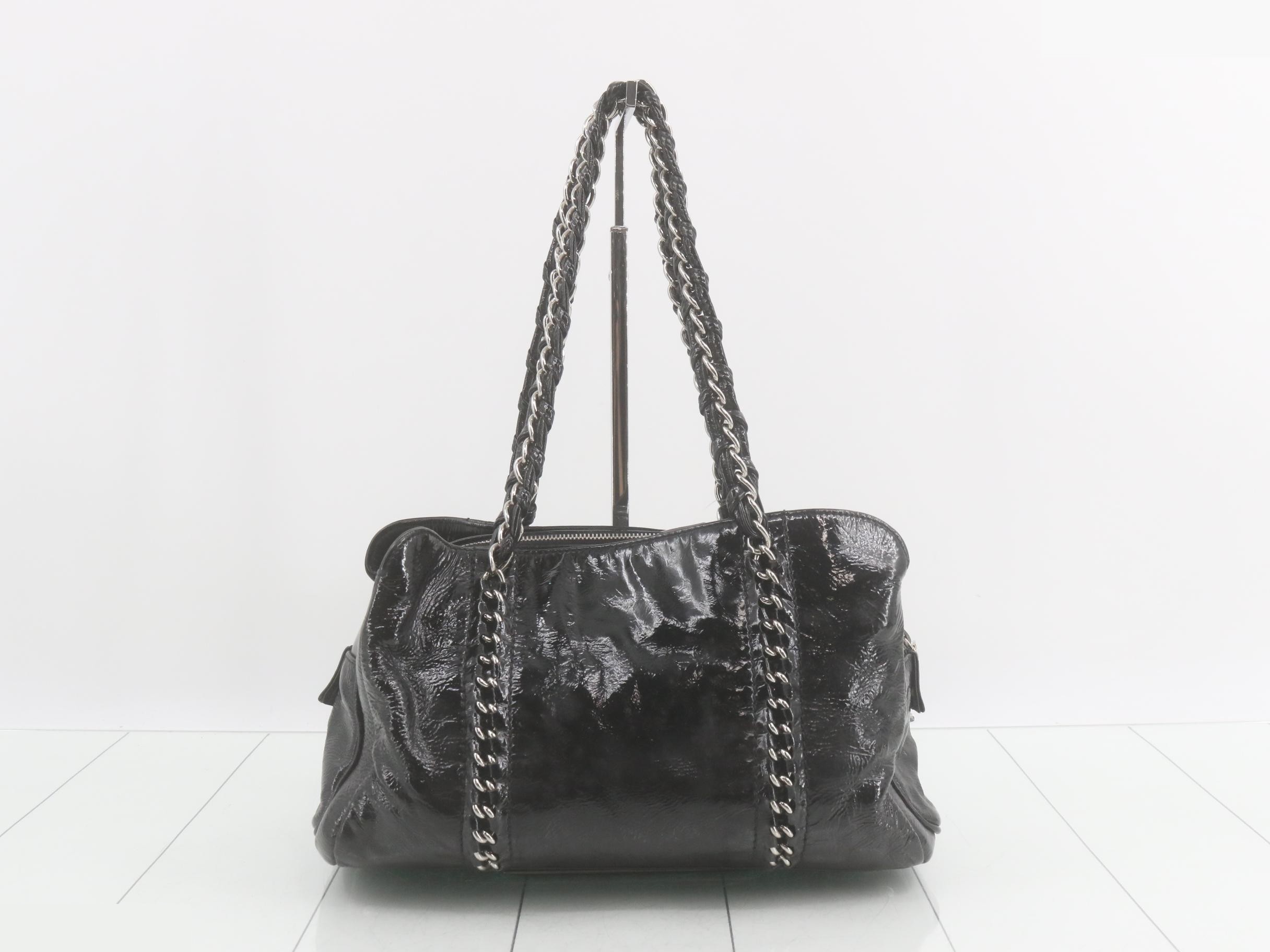 Enamel Bowling Bag, Chain Semi-Shoulder Bag — view 2