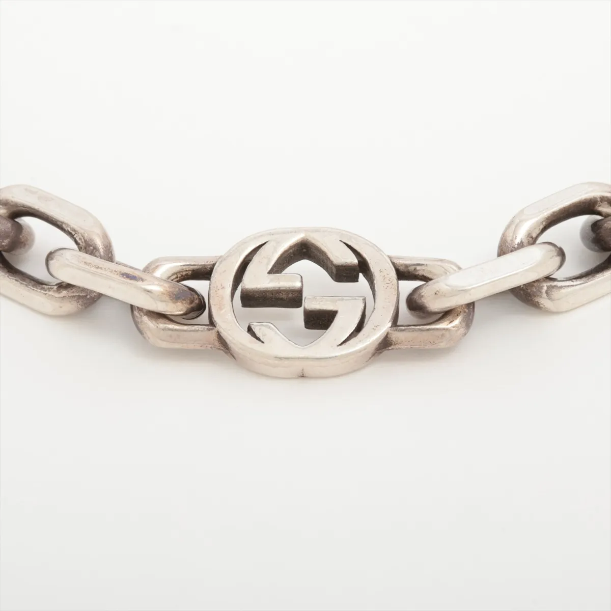 Interlocking G Bracelet, Size 17, 925 Sterling Silver, 18.4g. Shows signs of wear including — view 2
