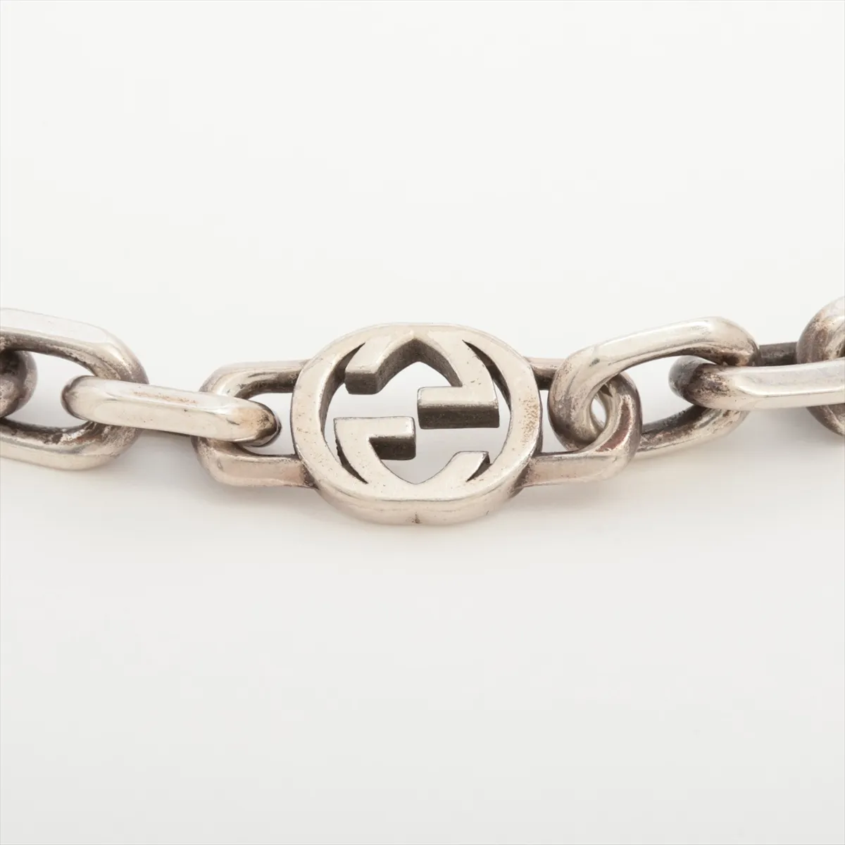 Interlocking G Bracelet, Size 17, 925 Sterling Silver, 18.4g. Shows signs of wear including — view 3