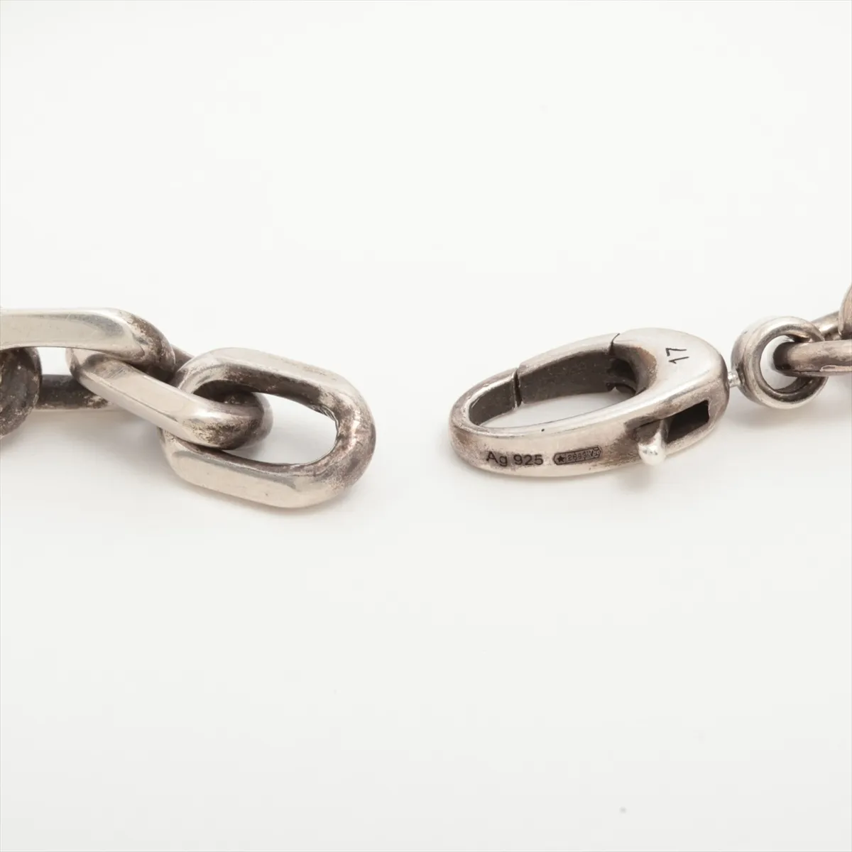 Interlocking G Bracelet, Size 17, 925 Sterling Silver, 18.4g. Shows signs of wear including — view 4