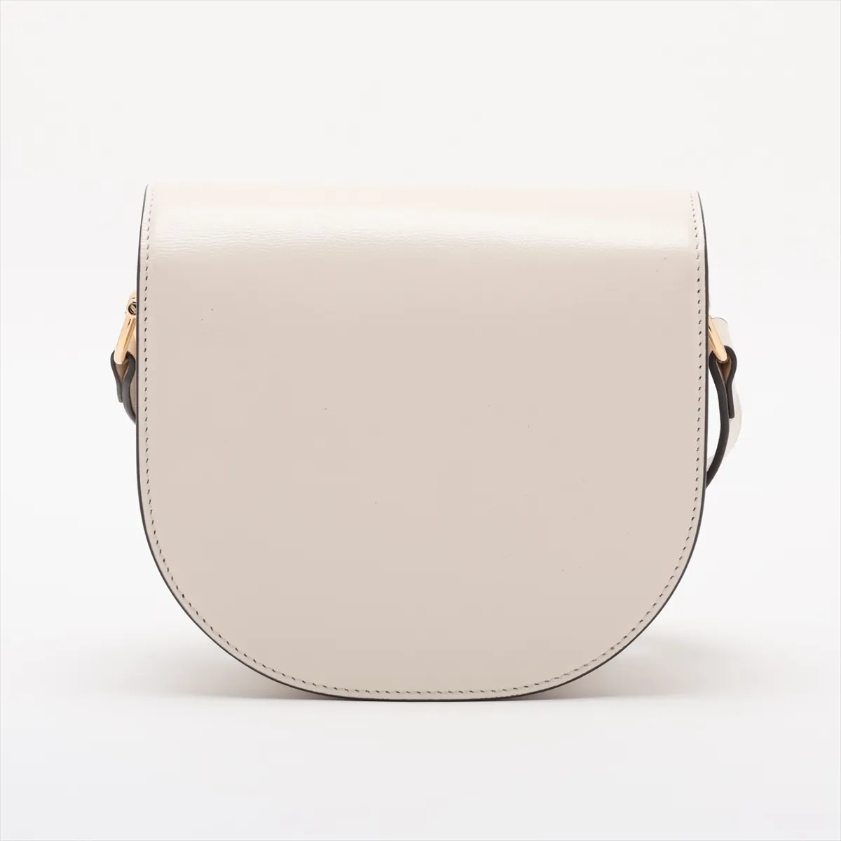 Horsebit 1955 Mini Round Bag 760191 Leather Shoulder Bag White — view 2