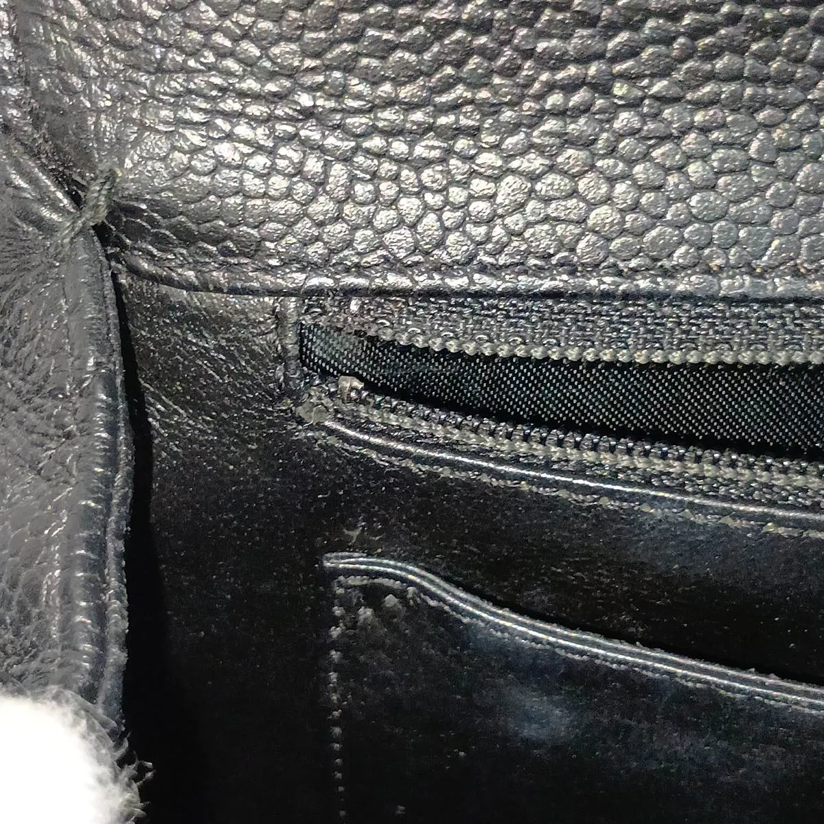 Matelassé Caviar Skin Handbag, Top Handle, Black, Silver Hardware, 6373964, Series 6 — view 11