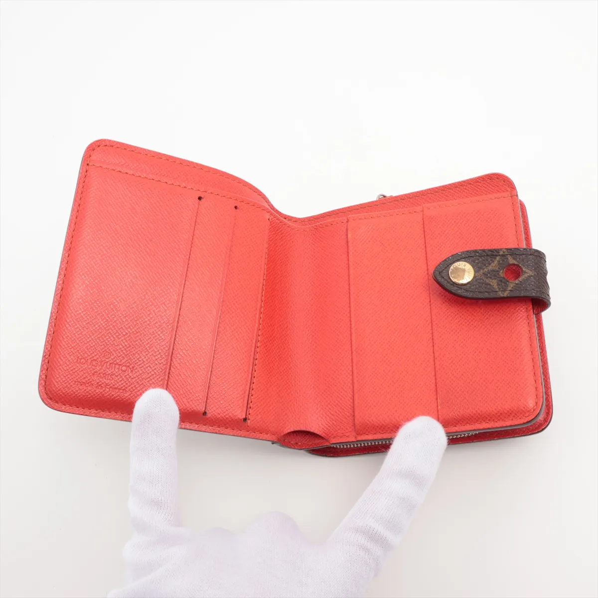 Monogram Compact Zip M95189 MI0046 Orange Compact Wallet — view 3